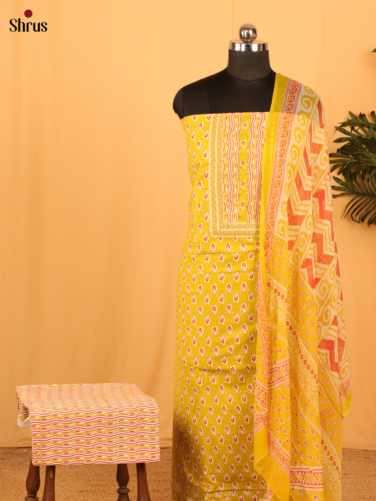 Yellow & Cream - Cotton salwar