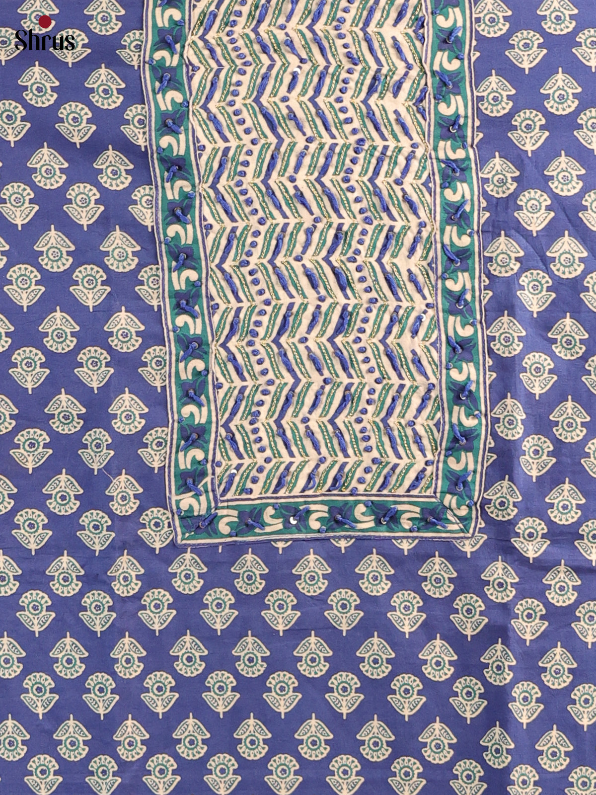 Blue & Cream - Cotton salwar