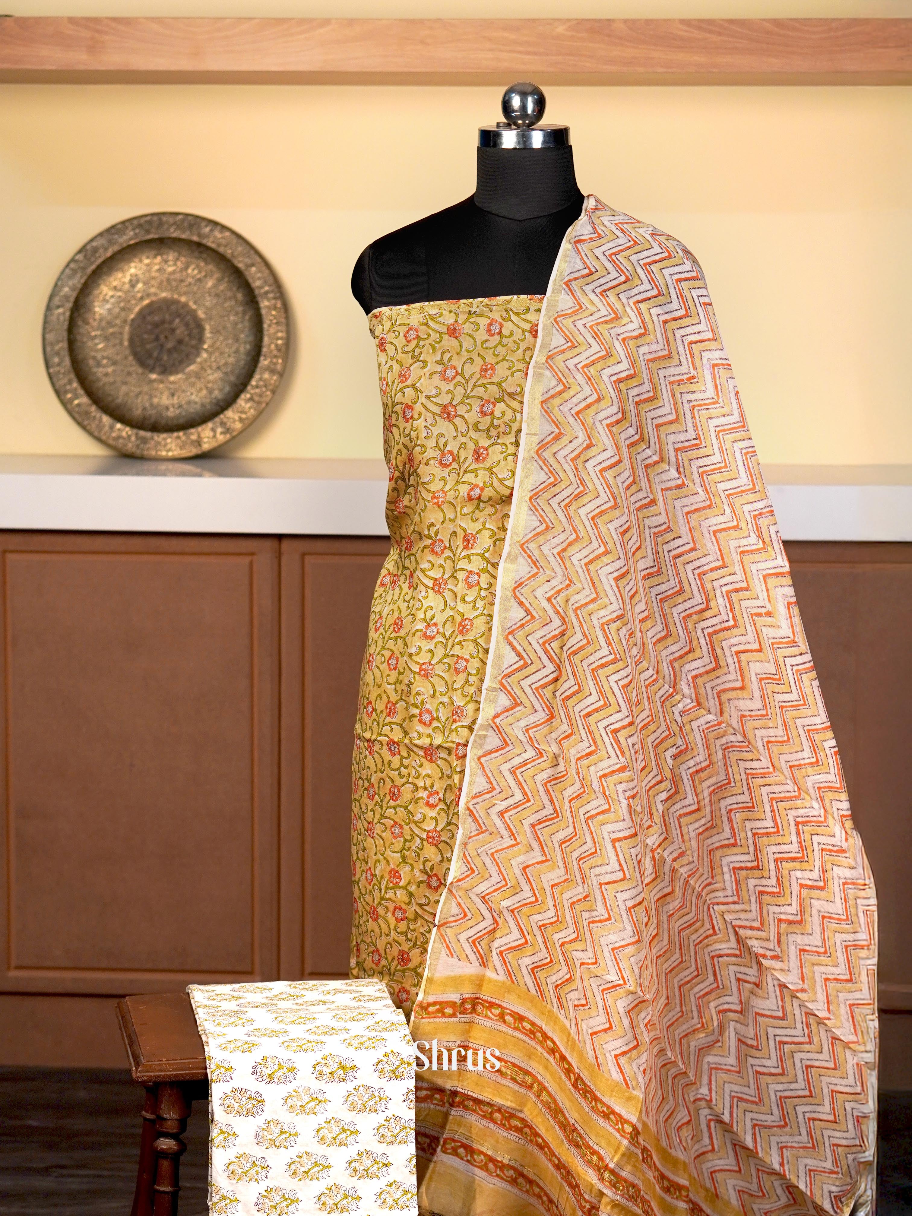 Brown & Cream - Cotton salwar