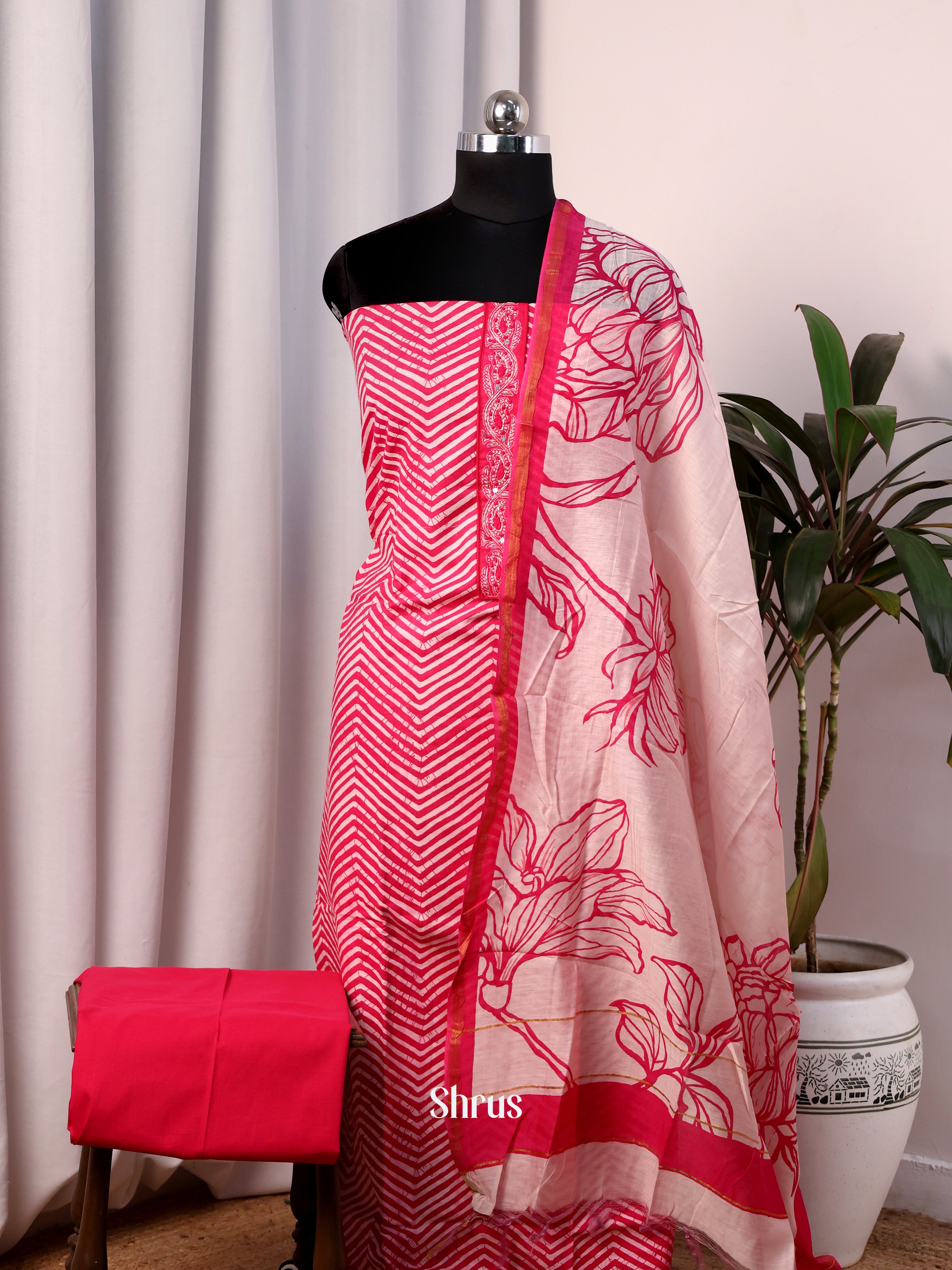 Pink & Cream - Cotton salwar