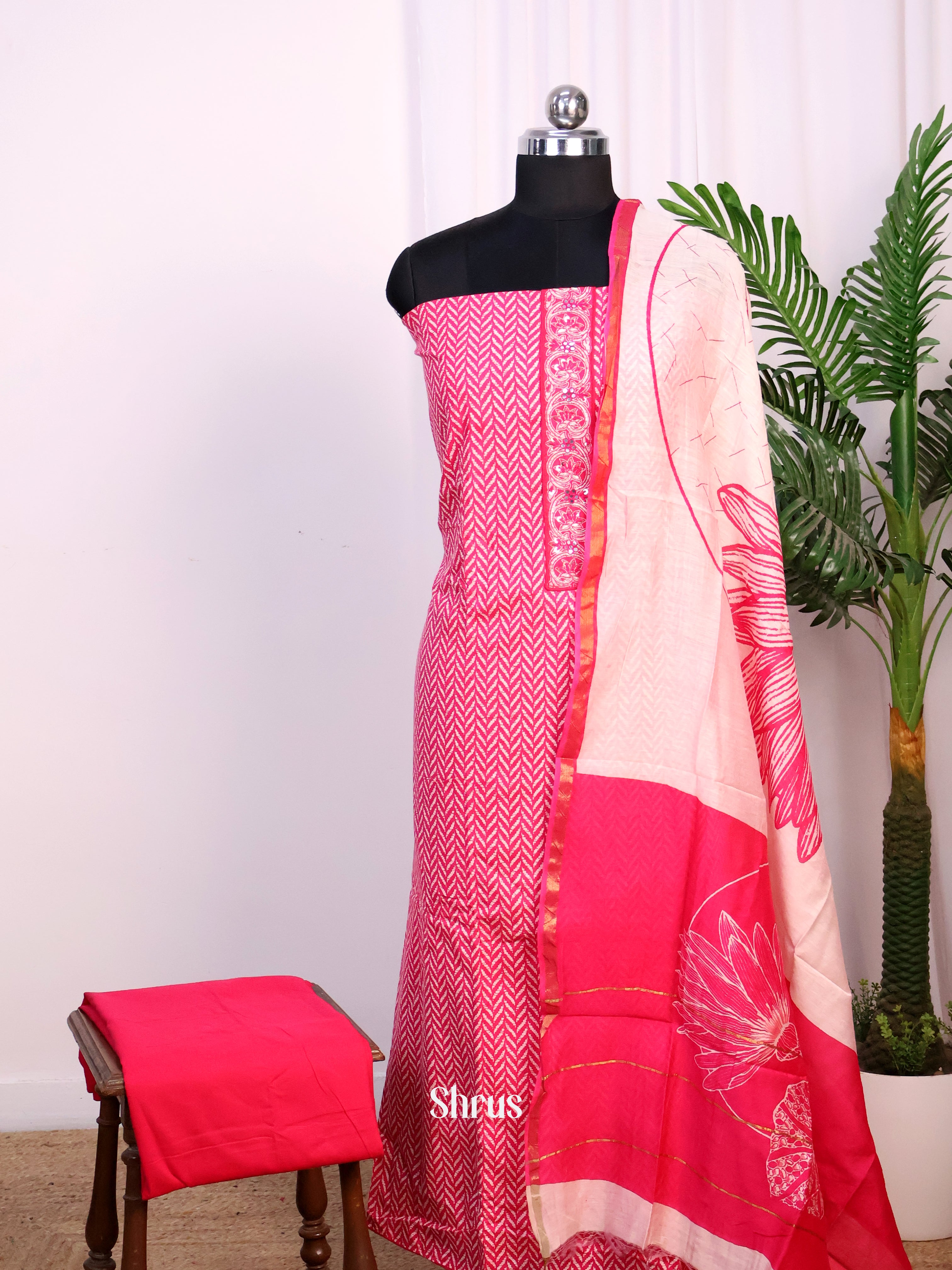 Pink & Cream - Cotton salwar