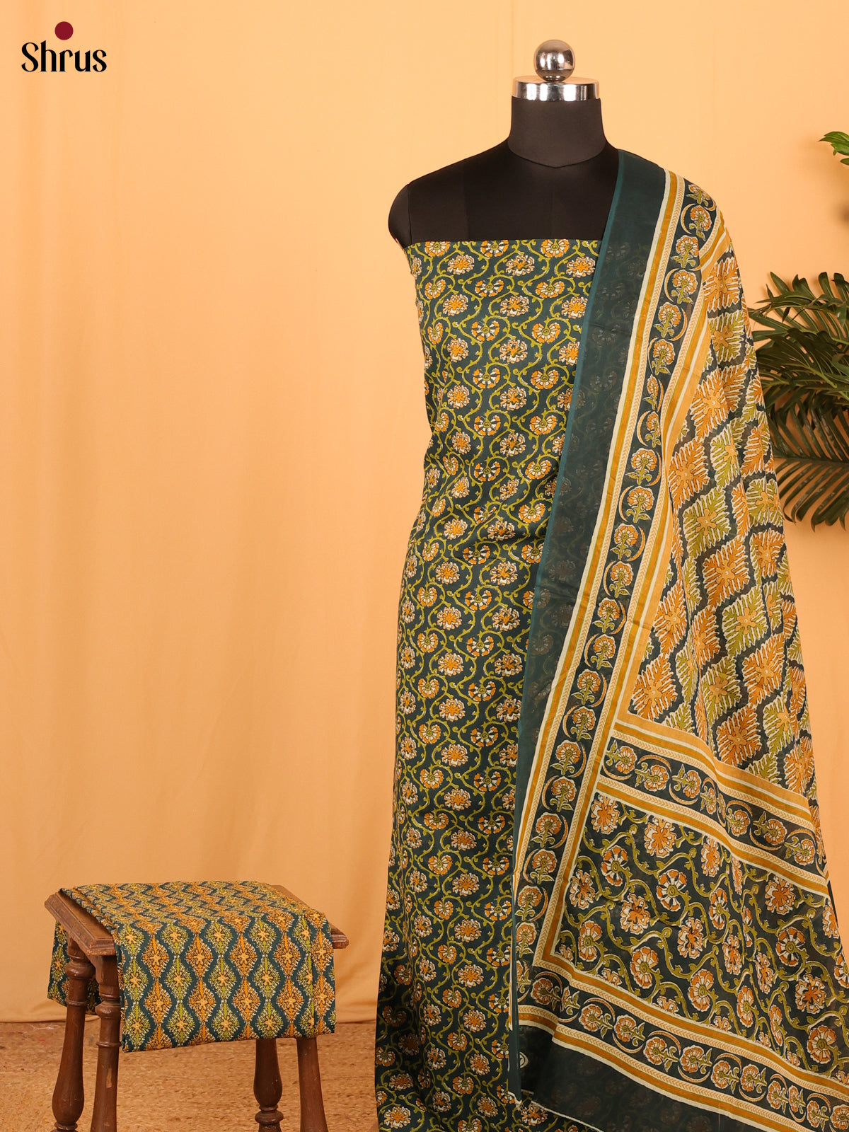 Green & Mustard- Cotton salwar