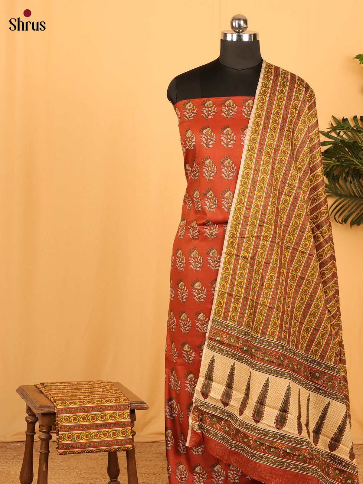 Red  & Yellow- Cotton salwar