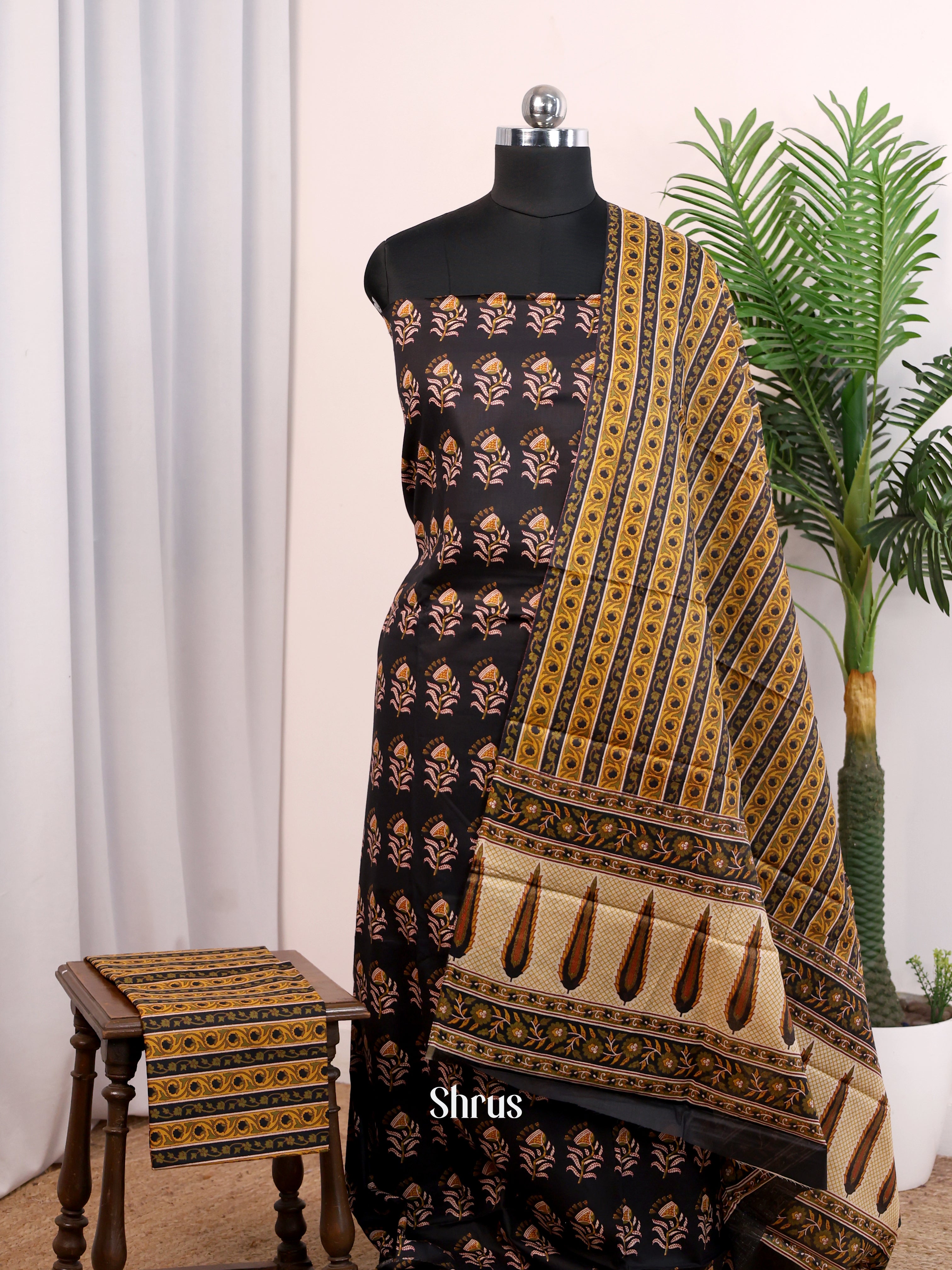 Black & Mustard - Cotton salwar