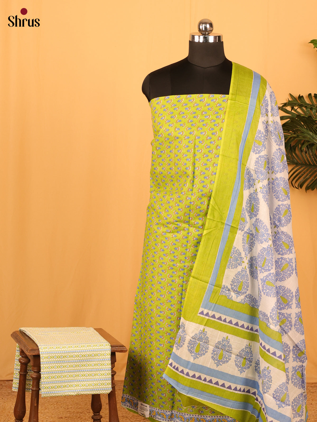 Green & Cream- Cotton salwar