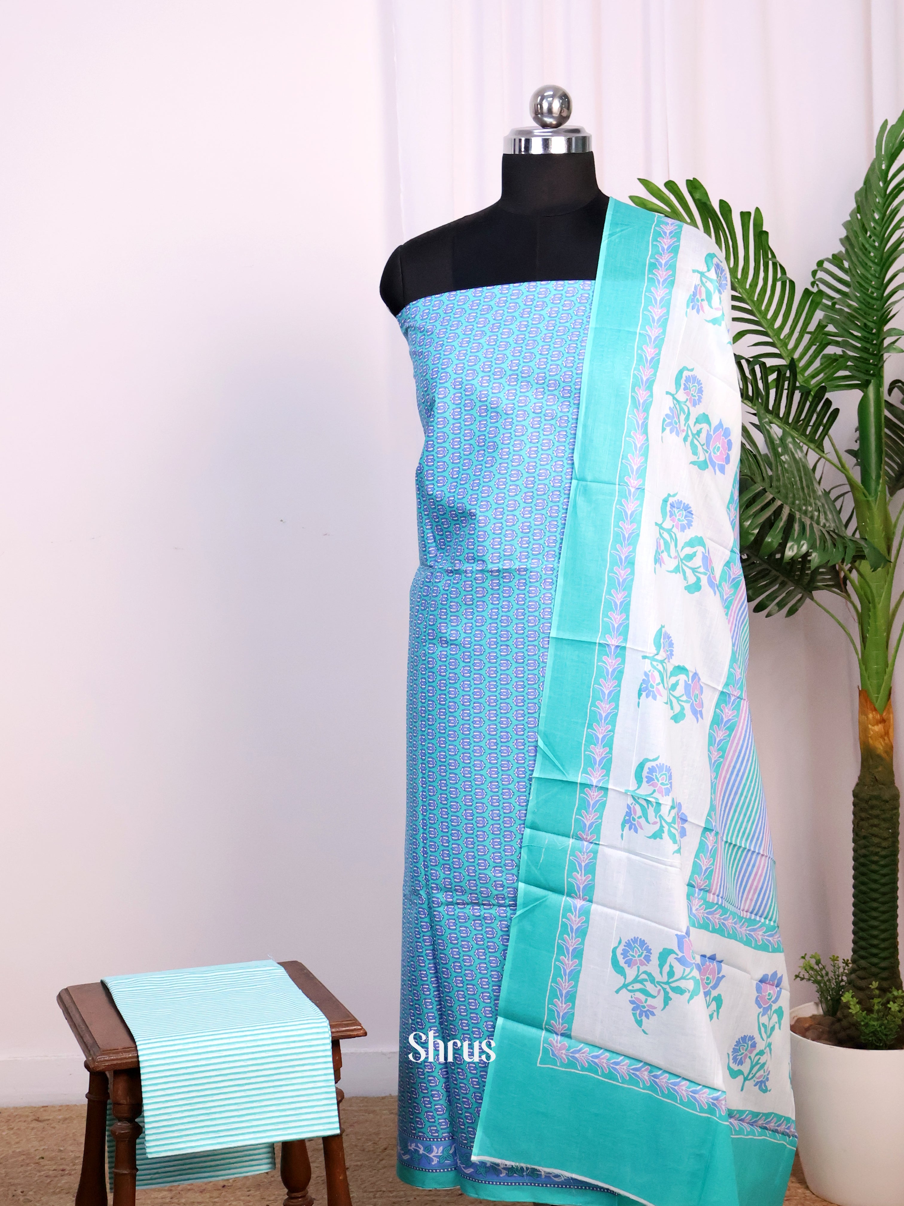 Blue & White - Cotton salwar