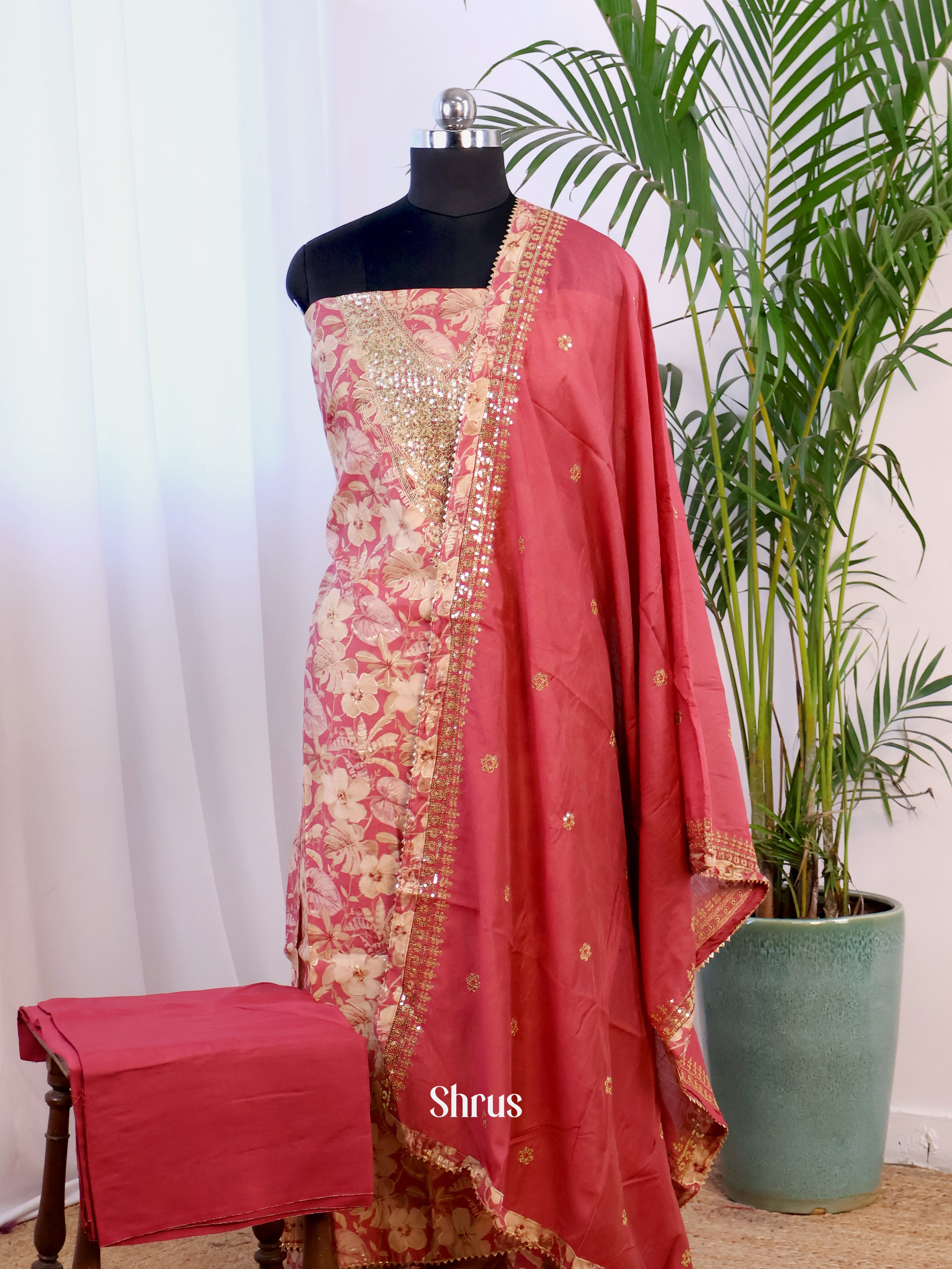 Red  - Cotton salwar