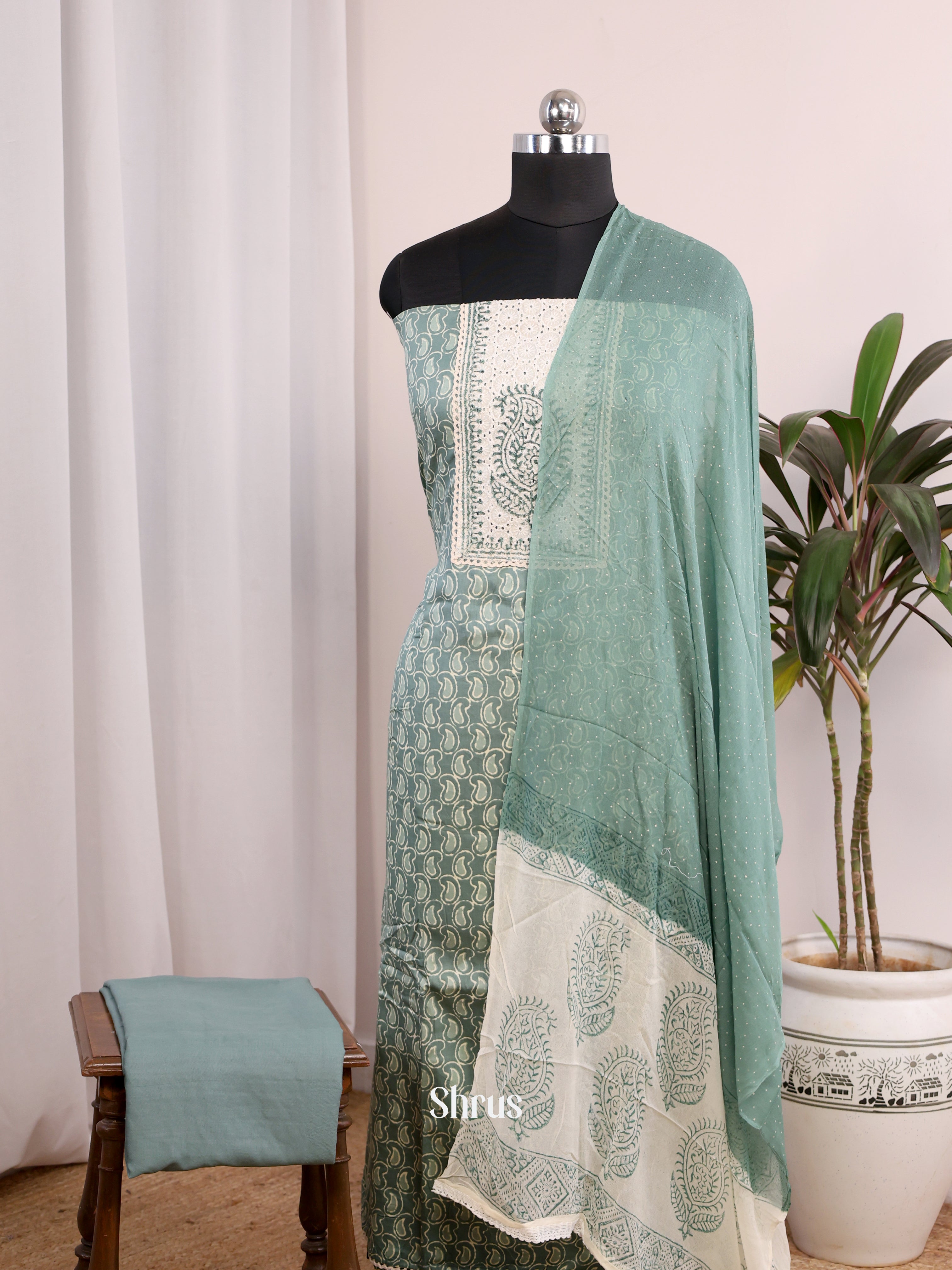 Grey Green - Cotton salwar