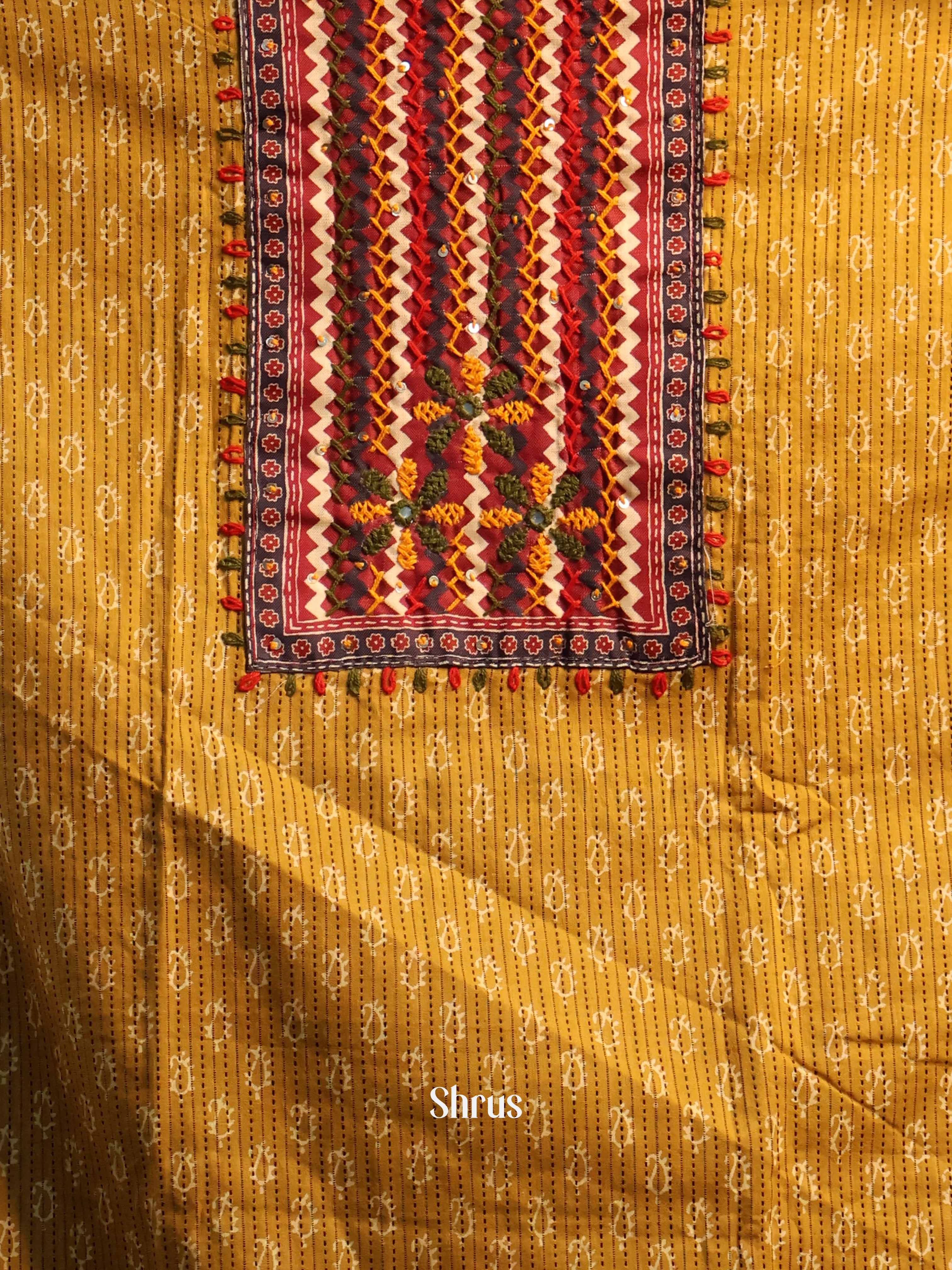 Mustard- Cotton salwar