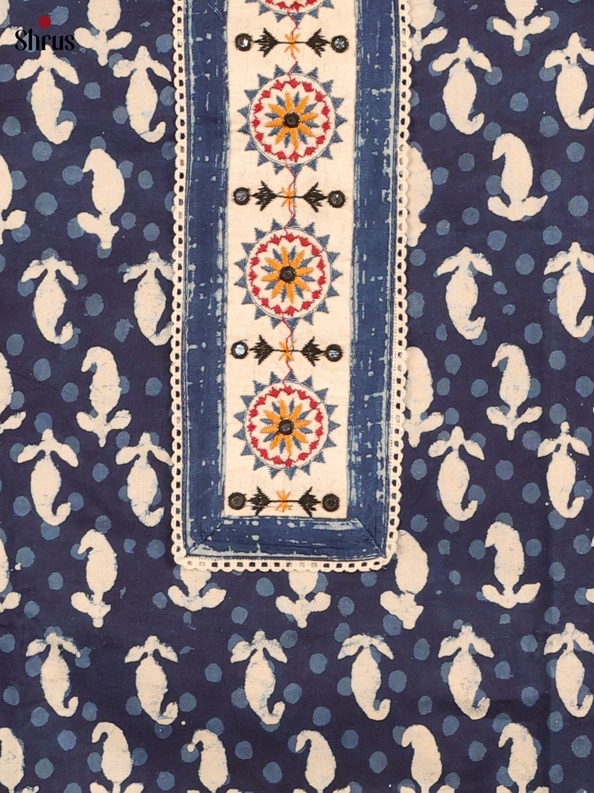 Blue & Cream - Cotton salwar