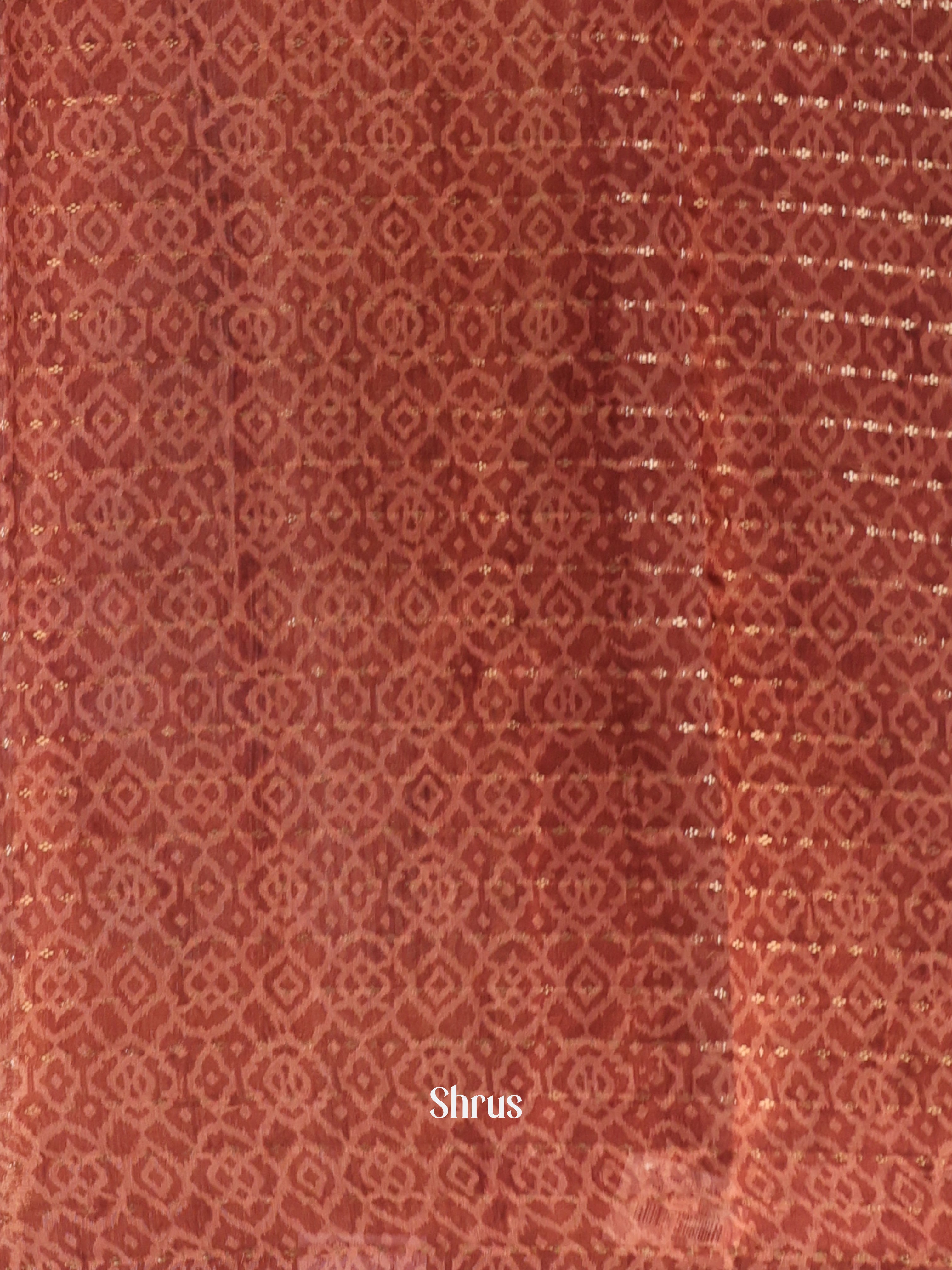 Brown - Semi Chanderi Saree