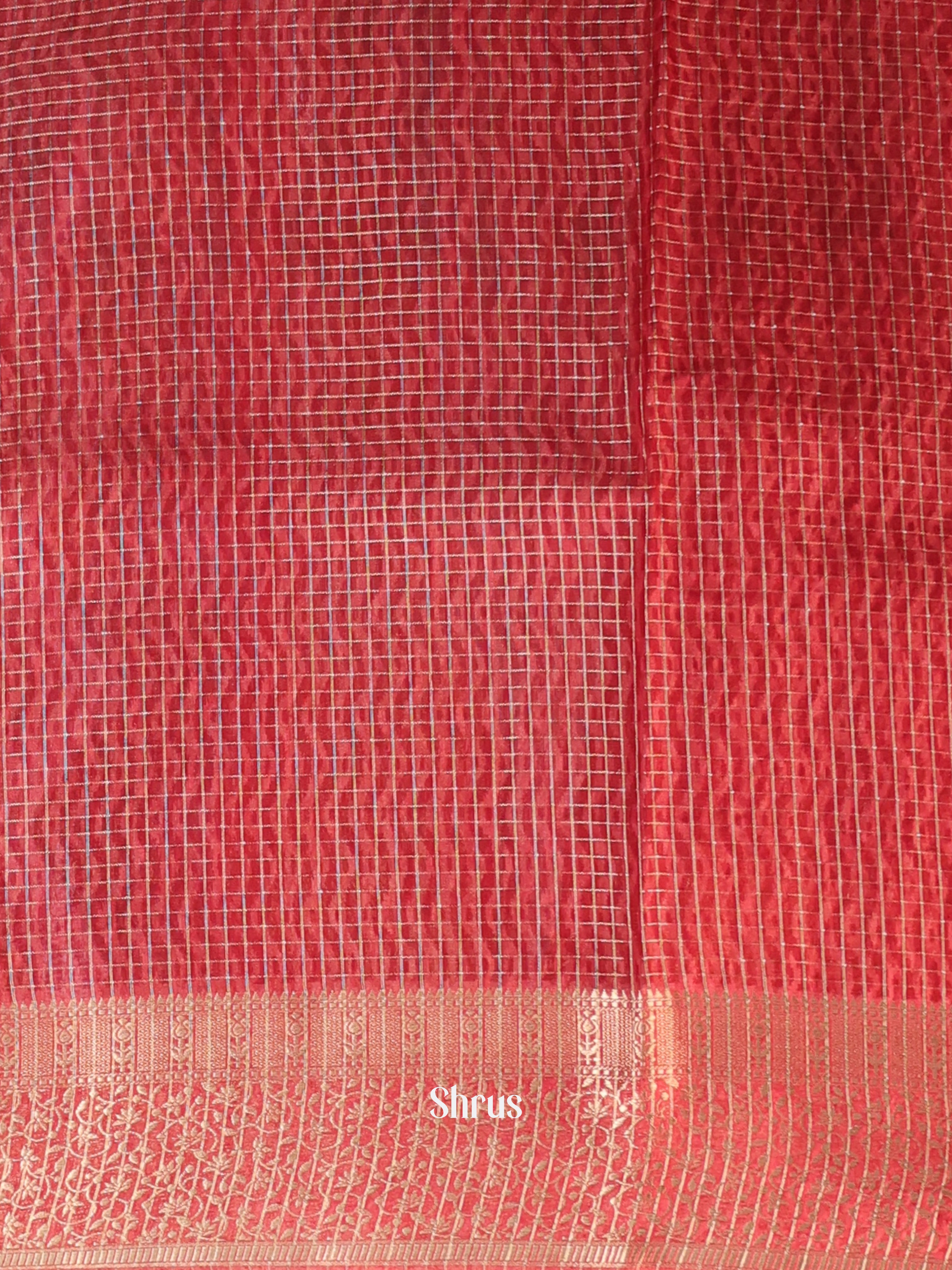 Maroon & Red - Semi Chanderi Saree