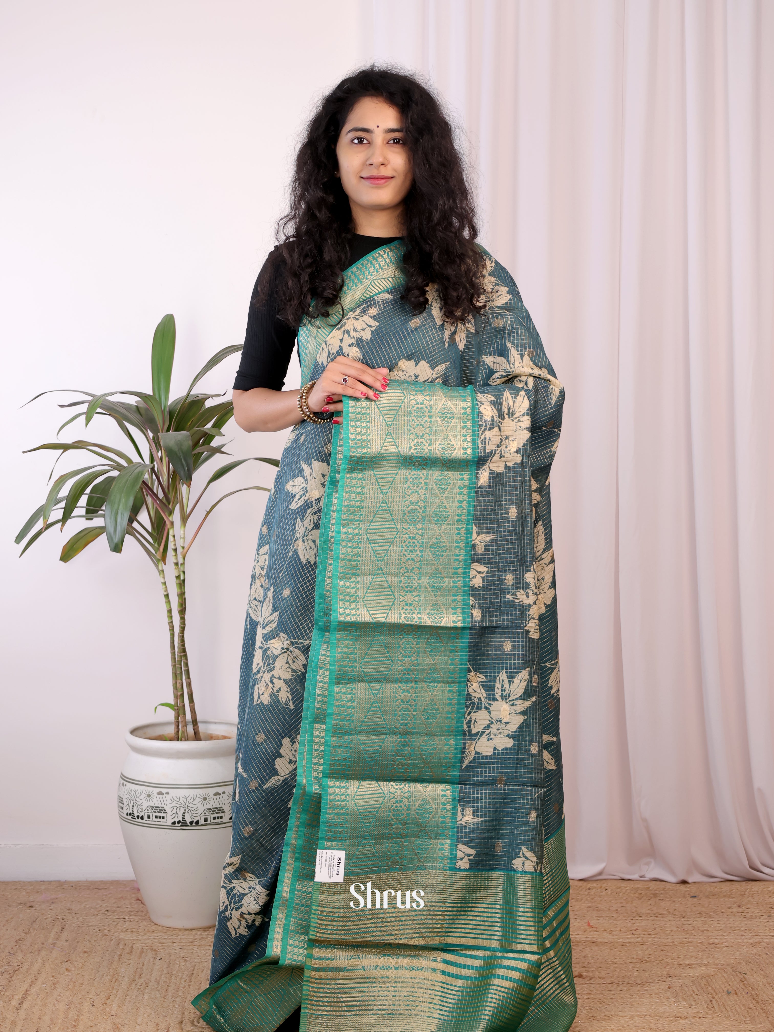 Green - Semi Chanderi Saree