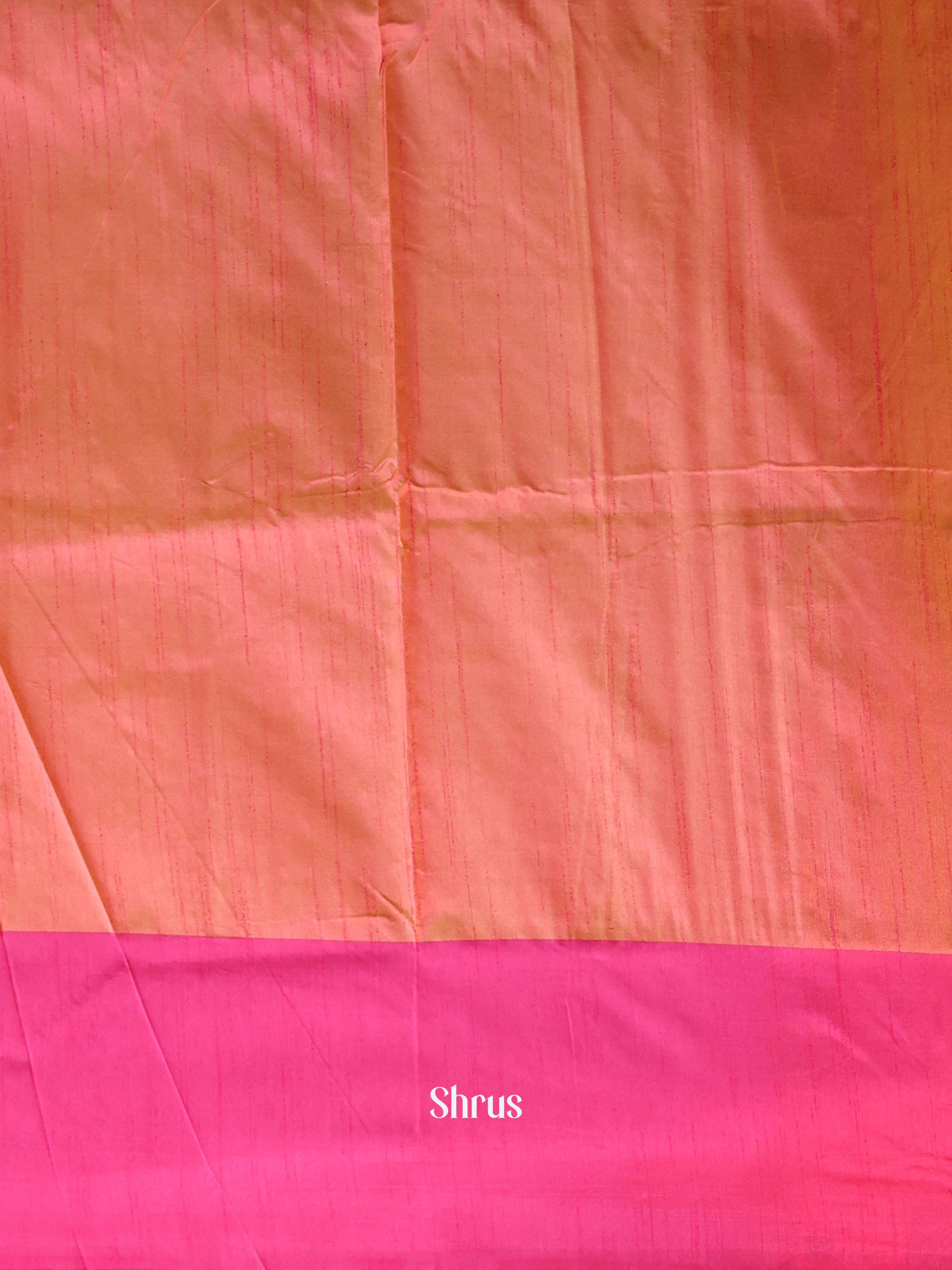 Orange & Pink - Semi Banarasi Saree