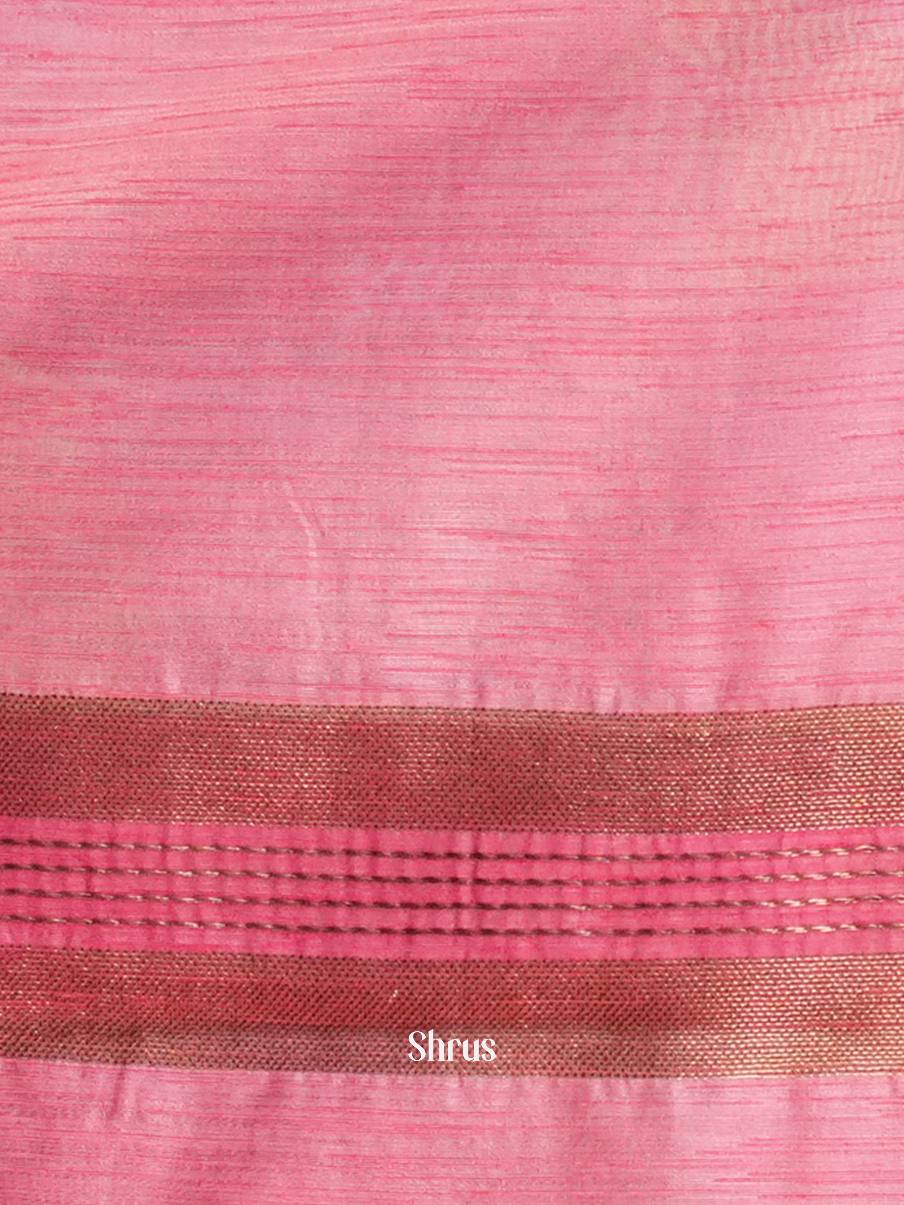 Pink - Semi Jute Saree