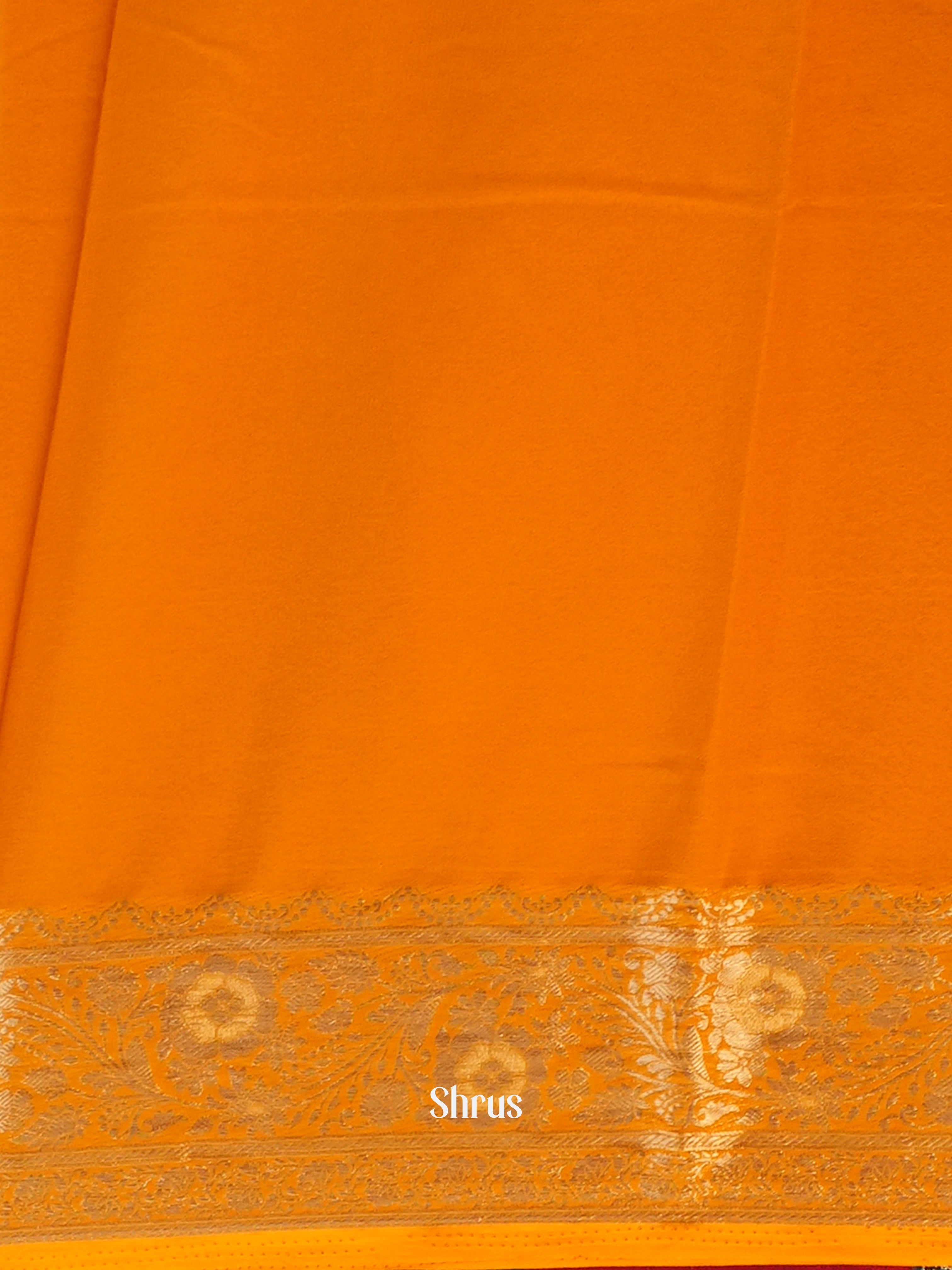 Orange - Semi Georgette saree