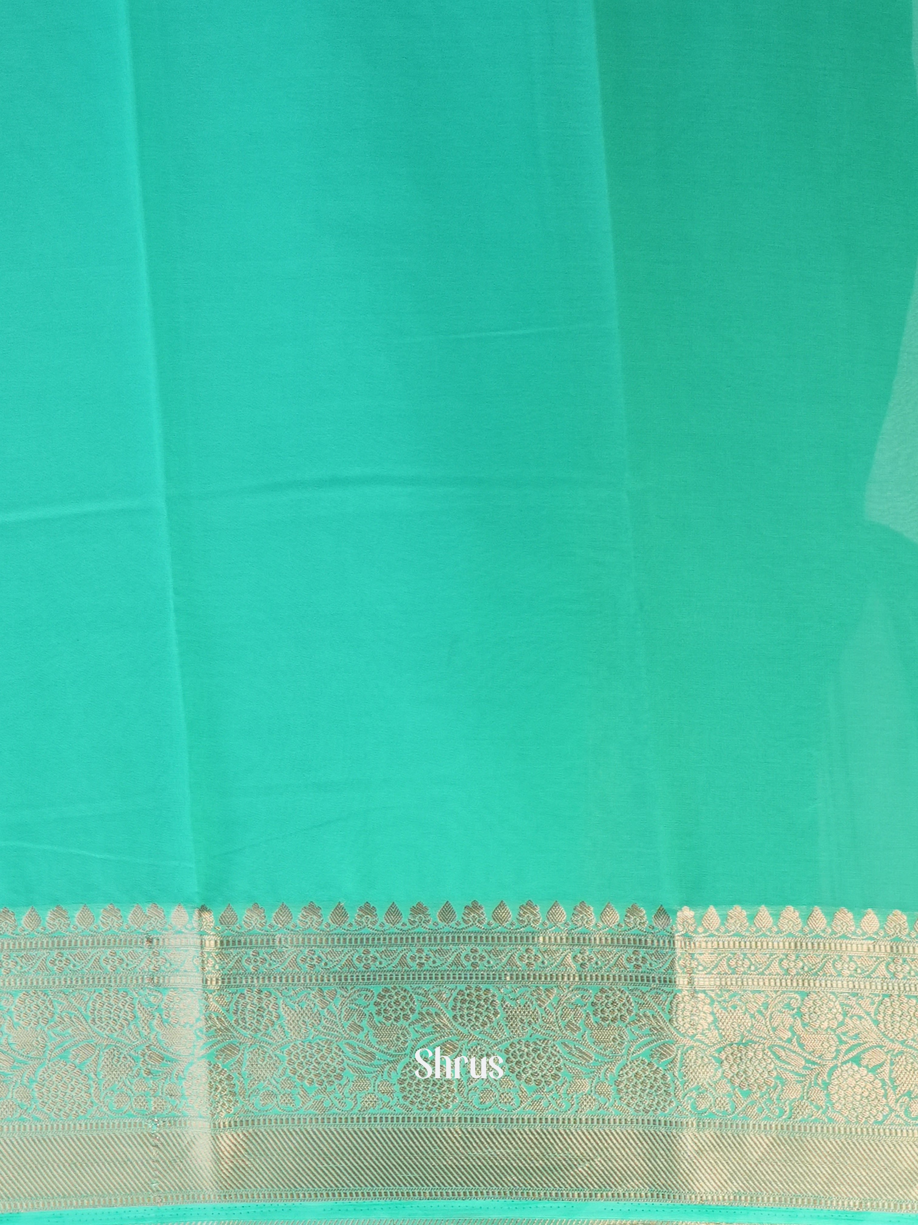 Teal - Semi Georgette Saree