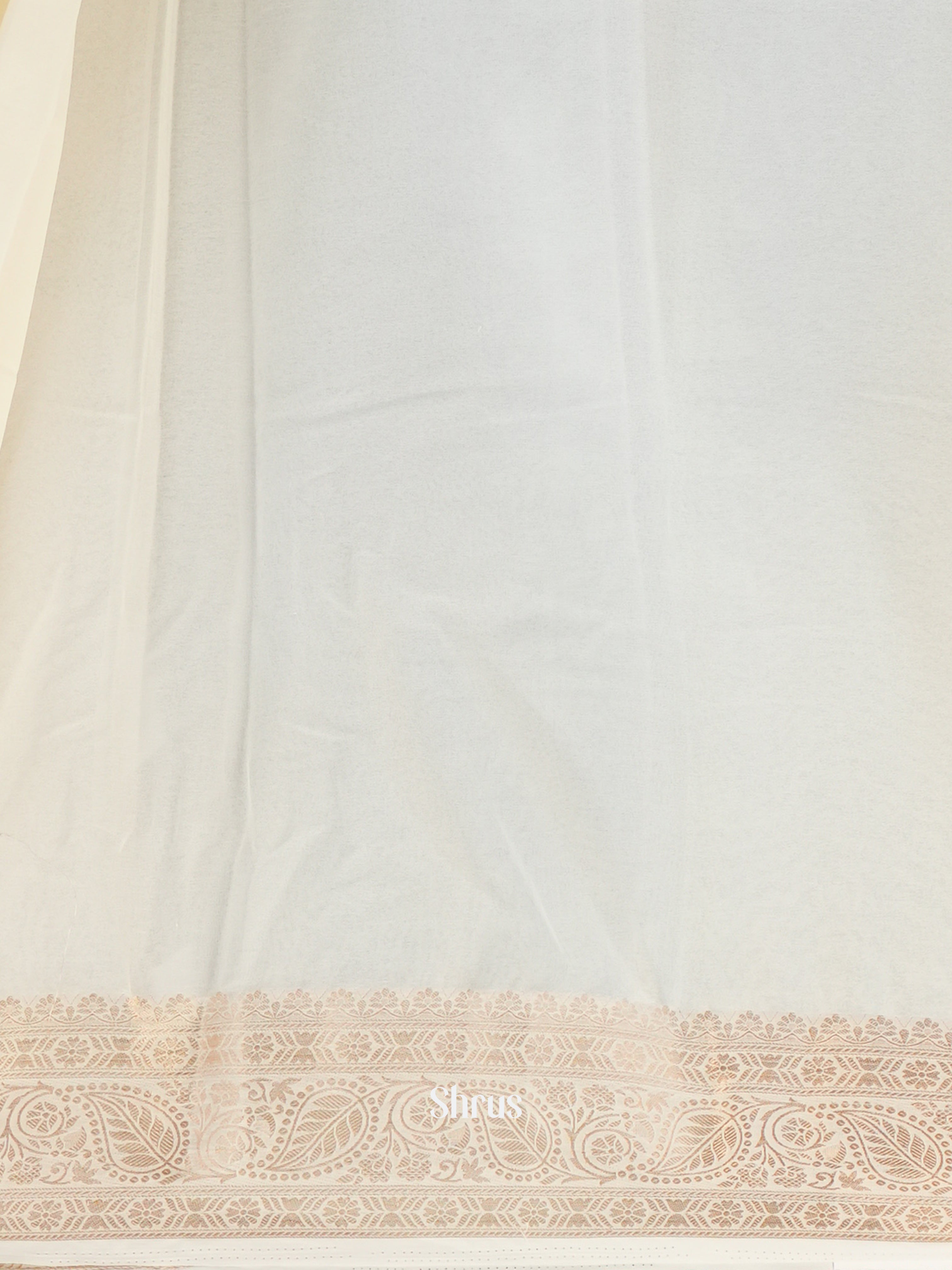 Cream - Semi Georgette Saree