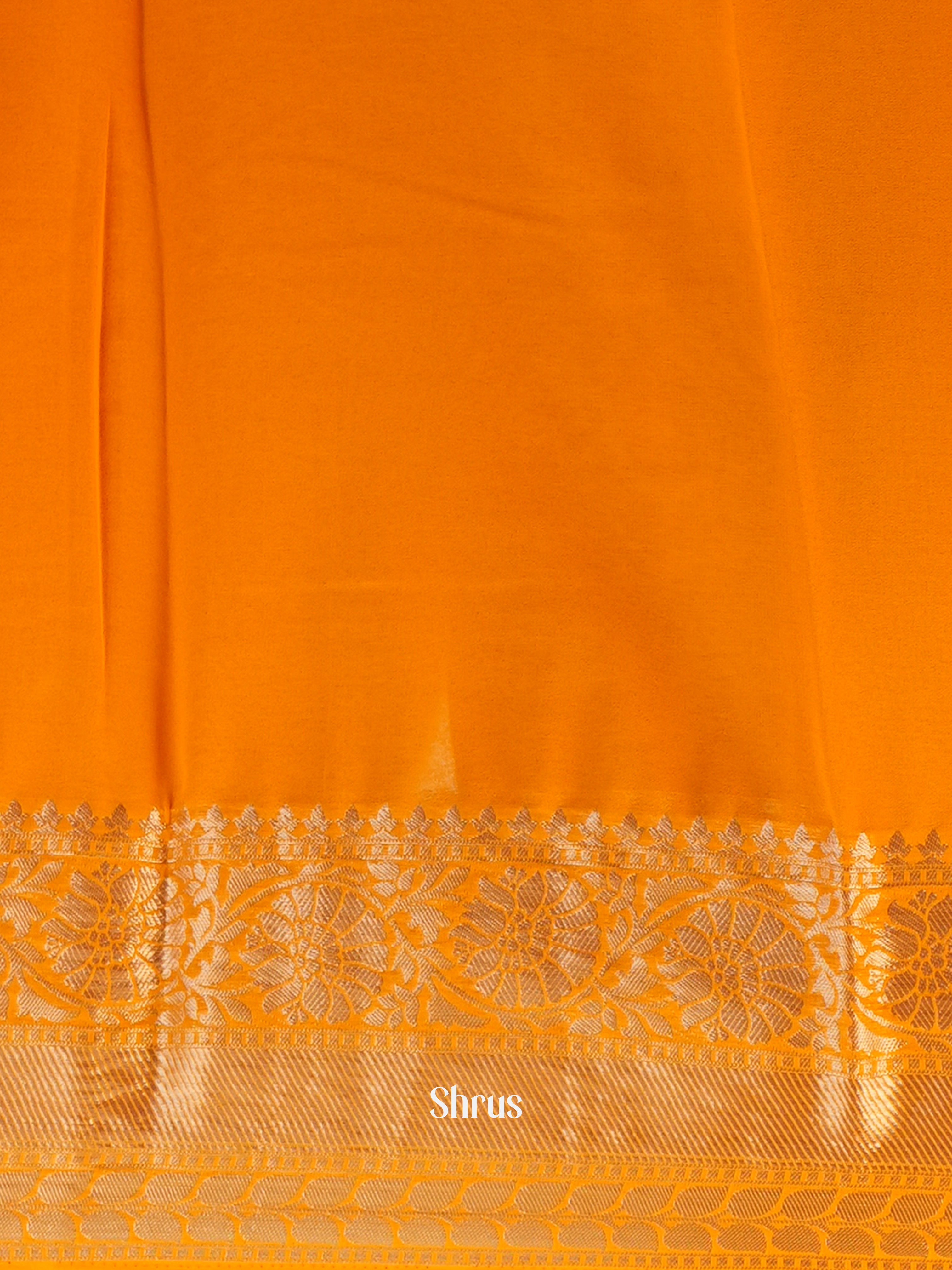 Orange - Semi Georgette Saree