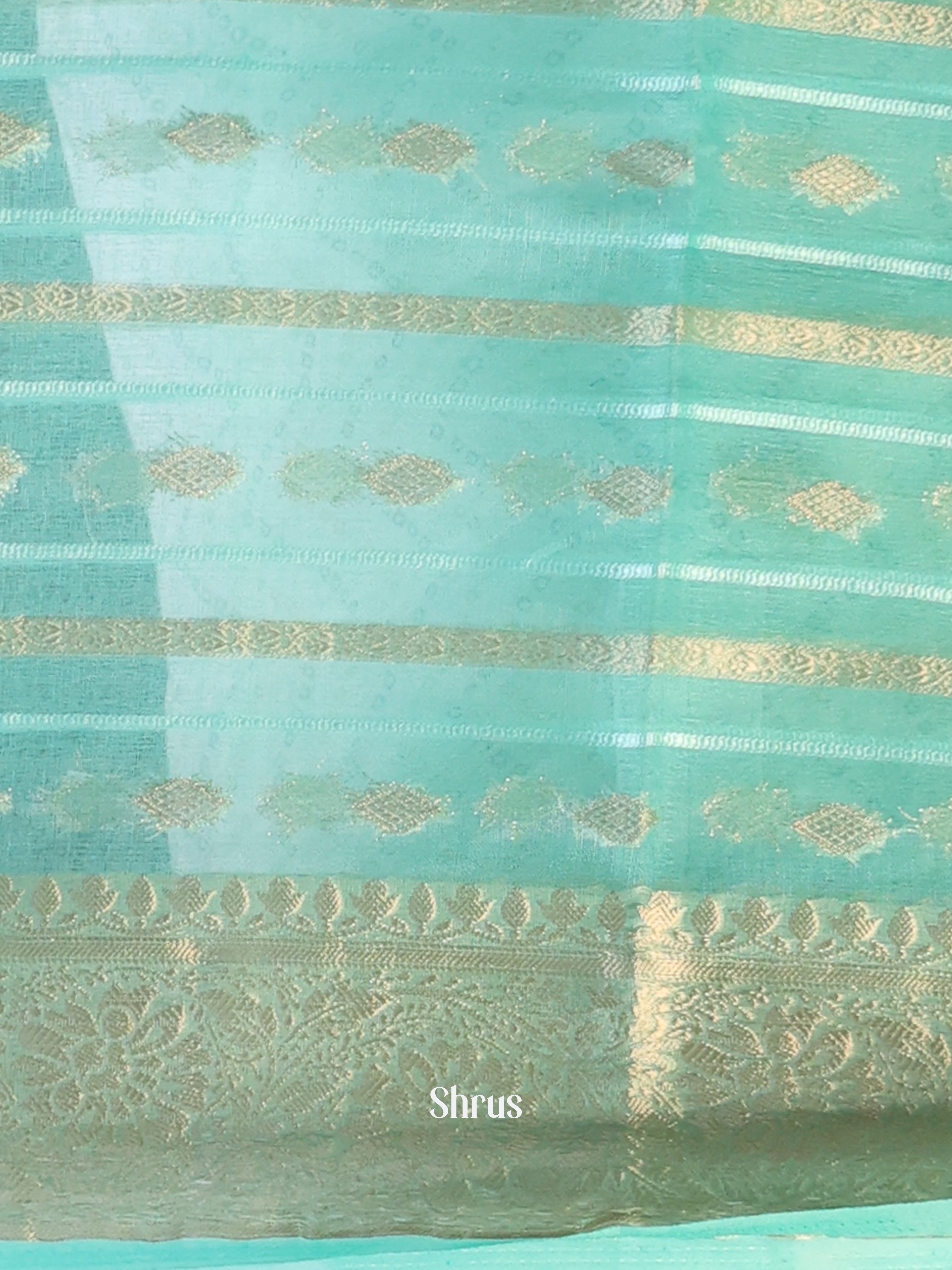 Teal  - Semi Georgette Saree