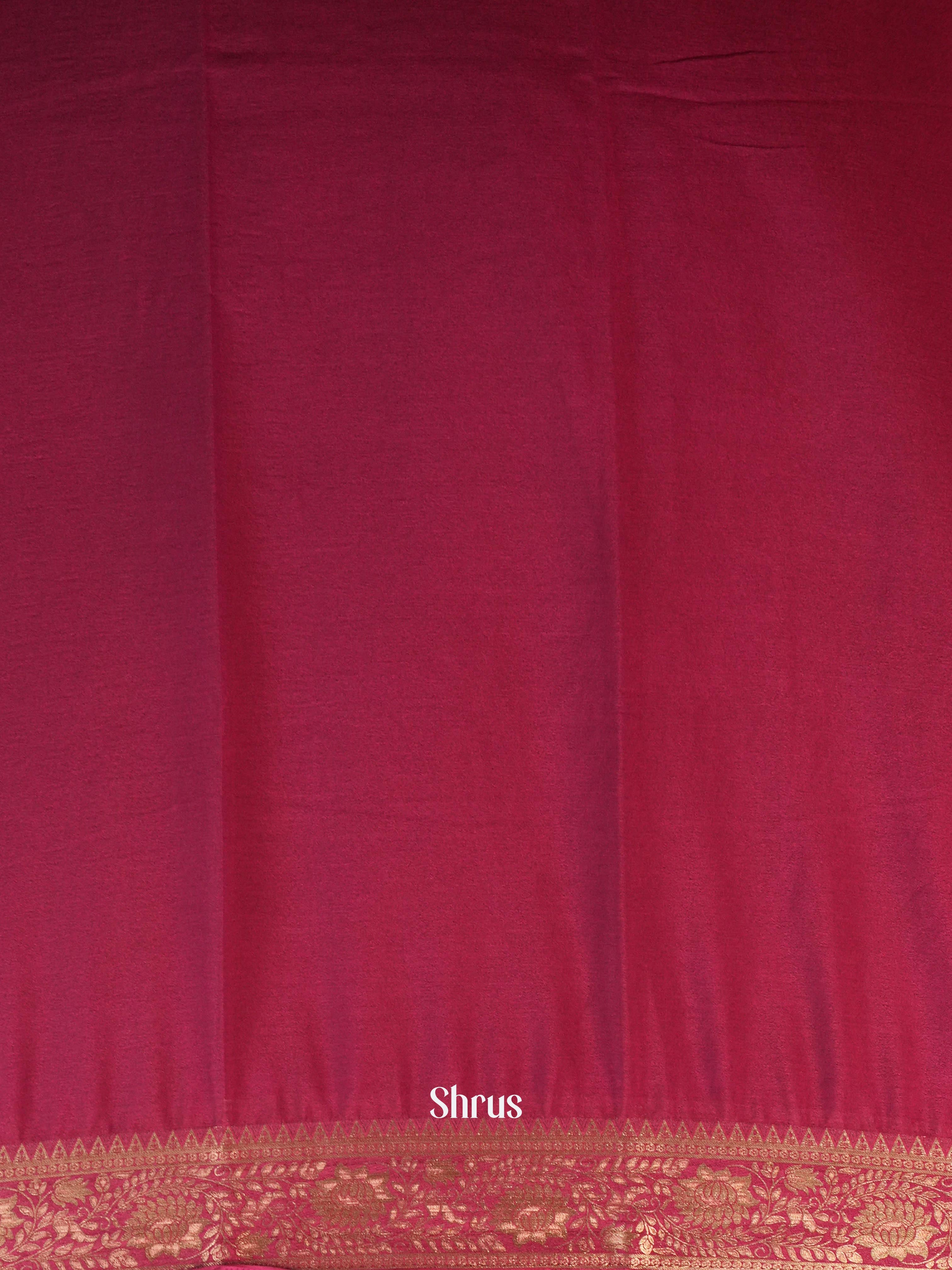 Maroon - Semi Mysoresilk Saree