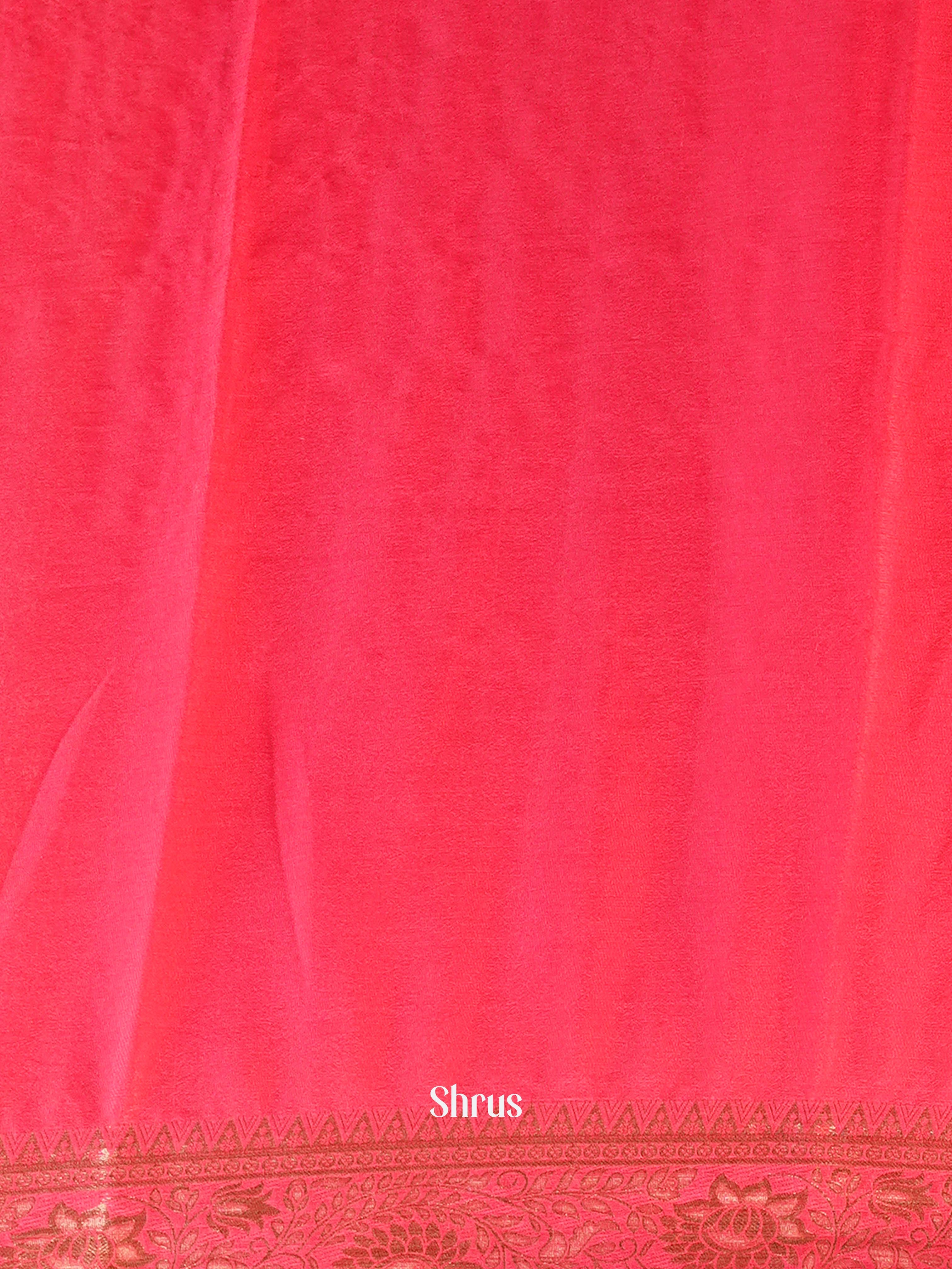 Pink - Semi Mysoresilk Saree