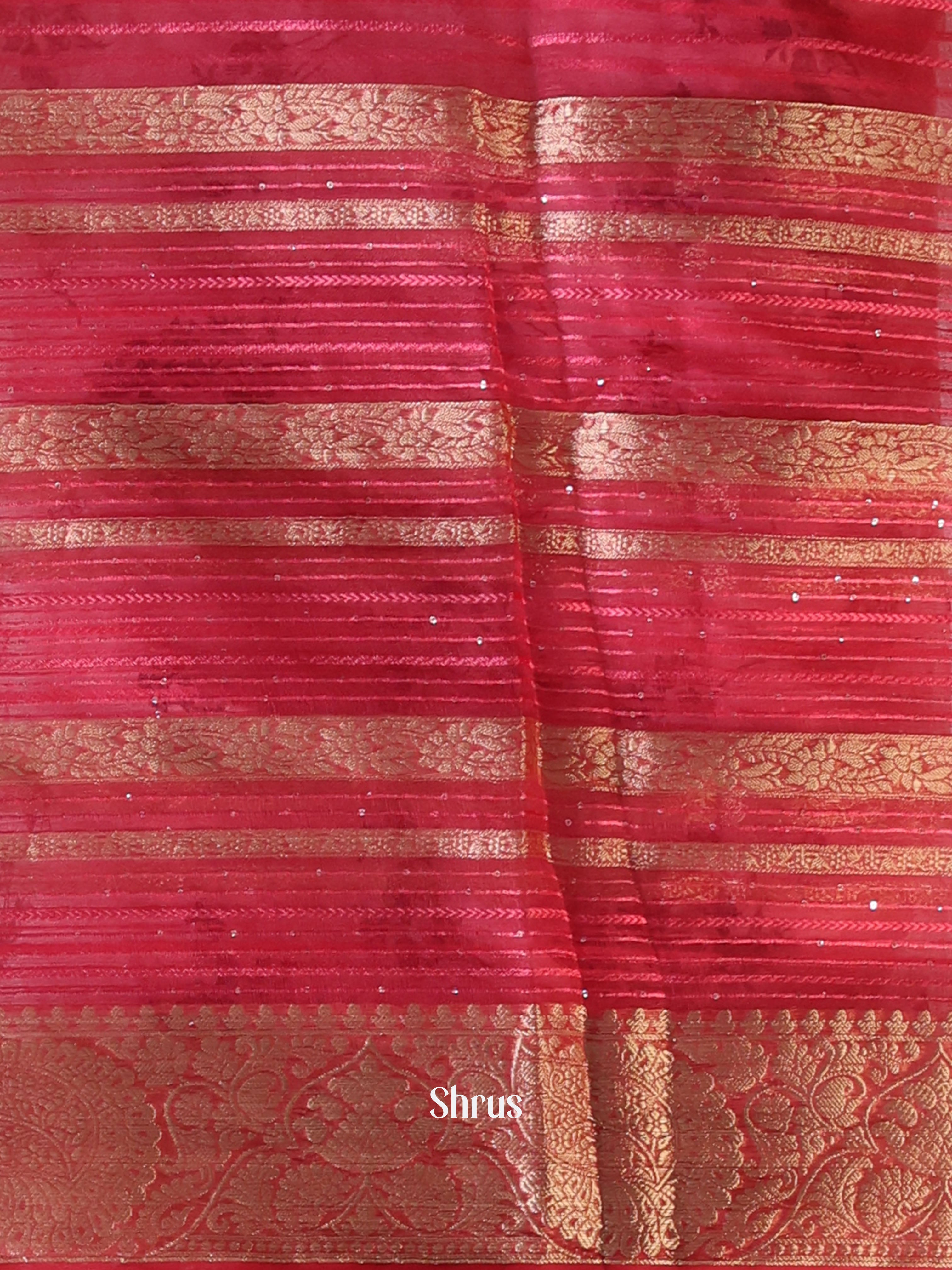 Red - Semi Organza Saree