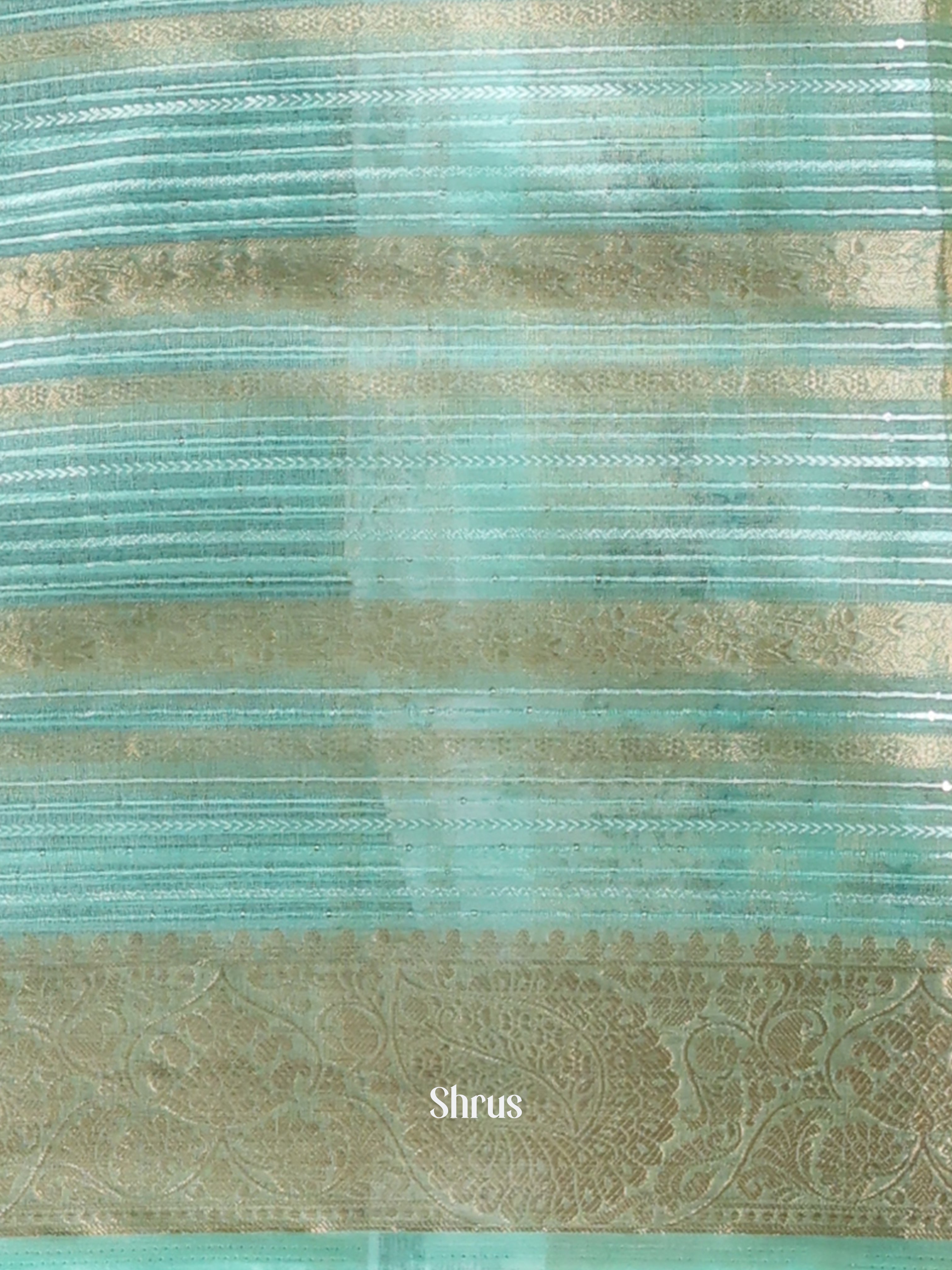 Teal - Semi Organza Saree