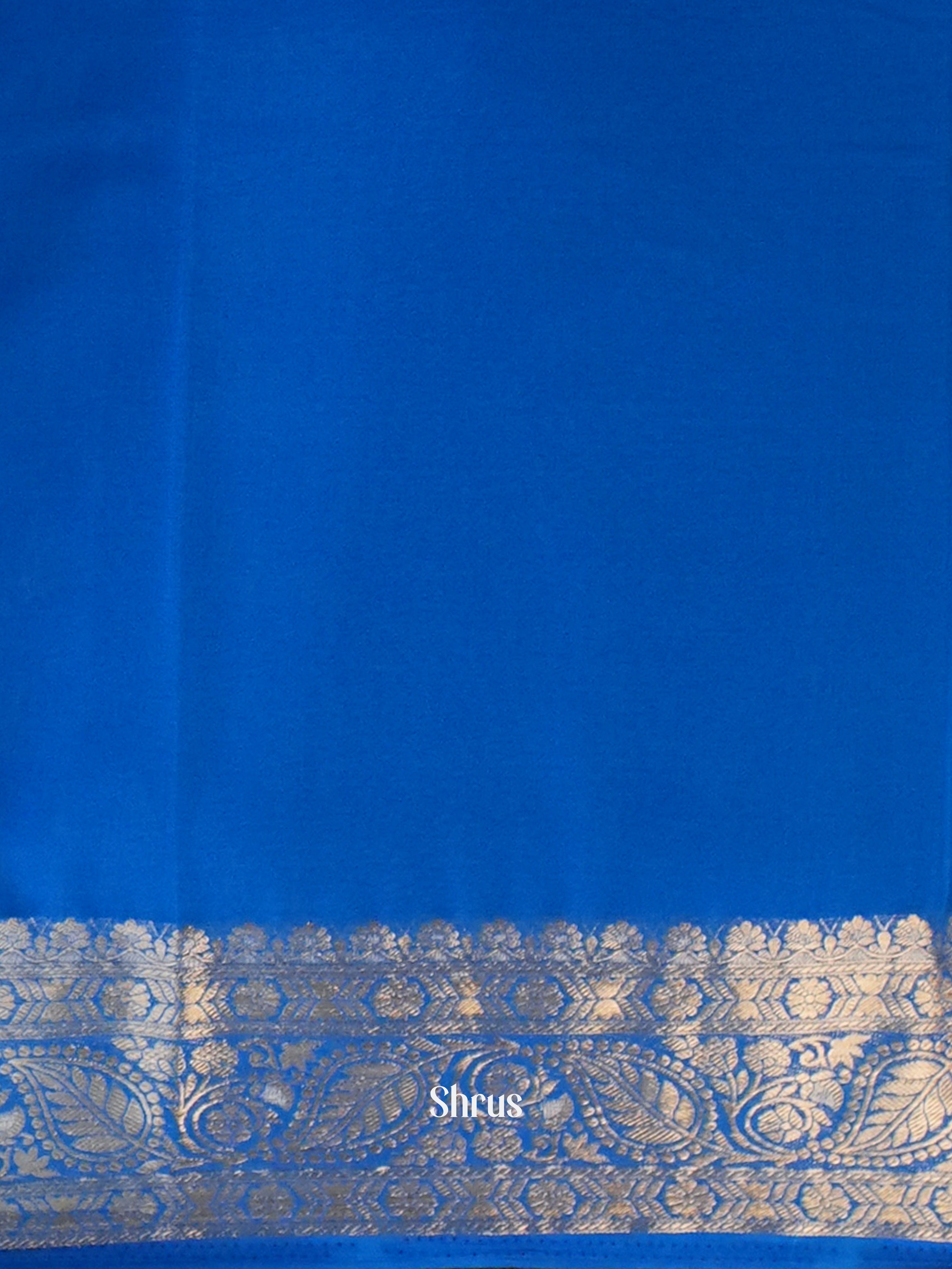 Blue  - Semi Georgette Saree