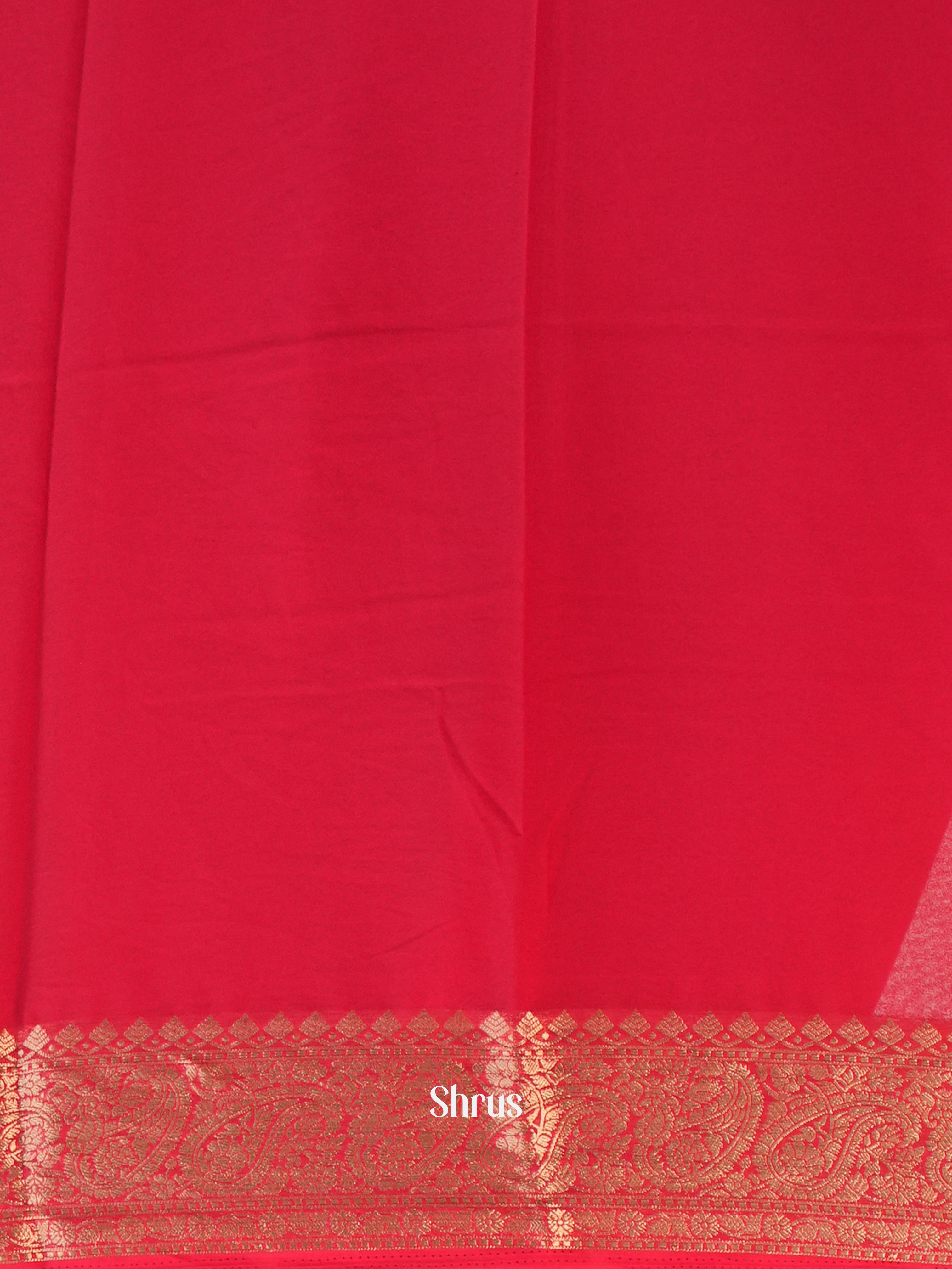 Red - Semi Georgette Saree