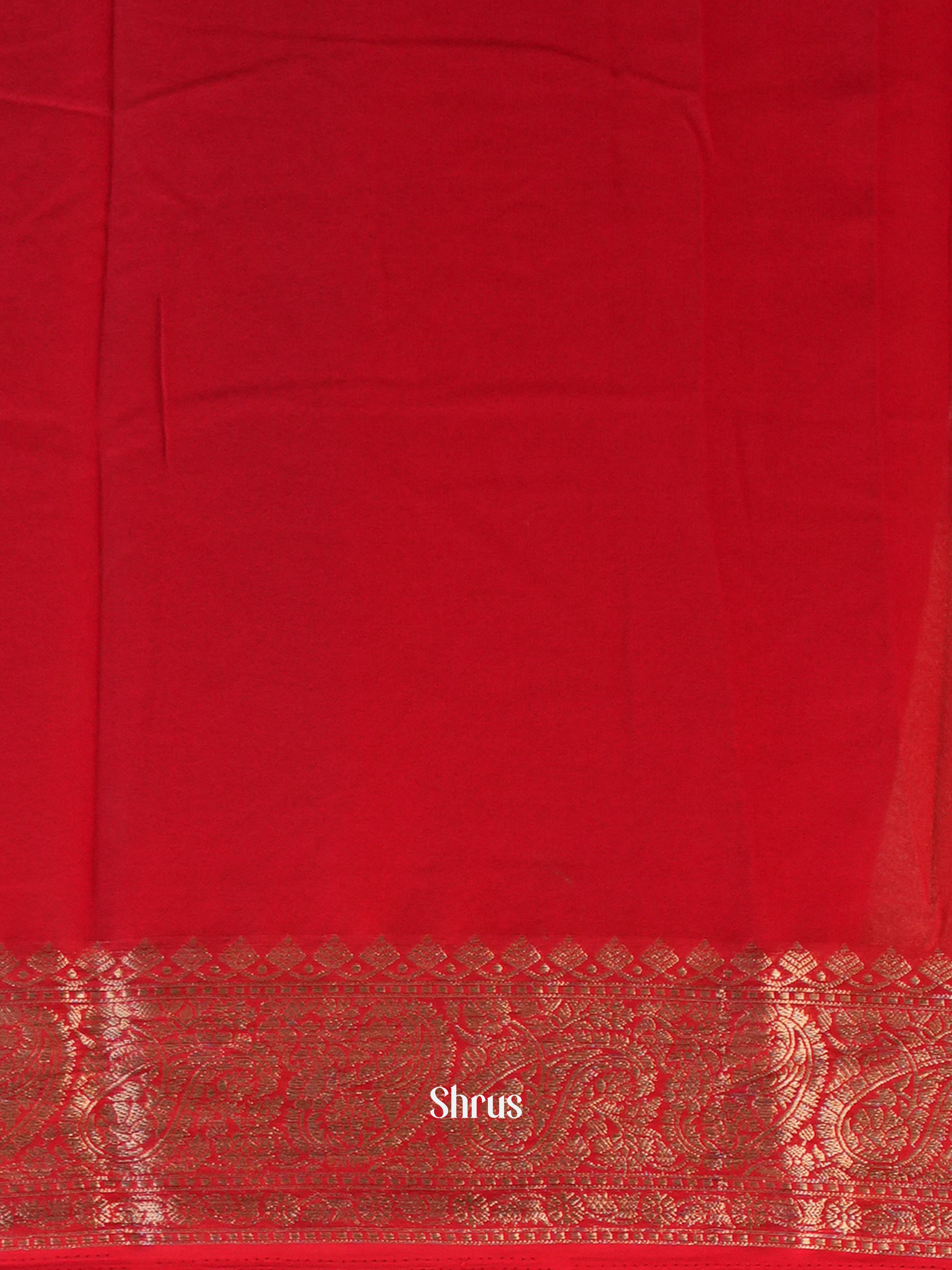 Red - Semi Georgette Saree