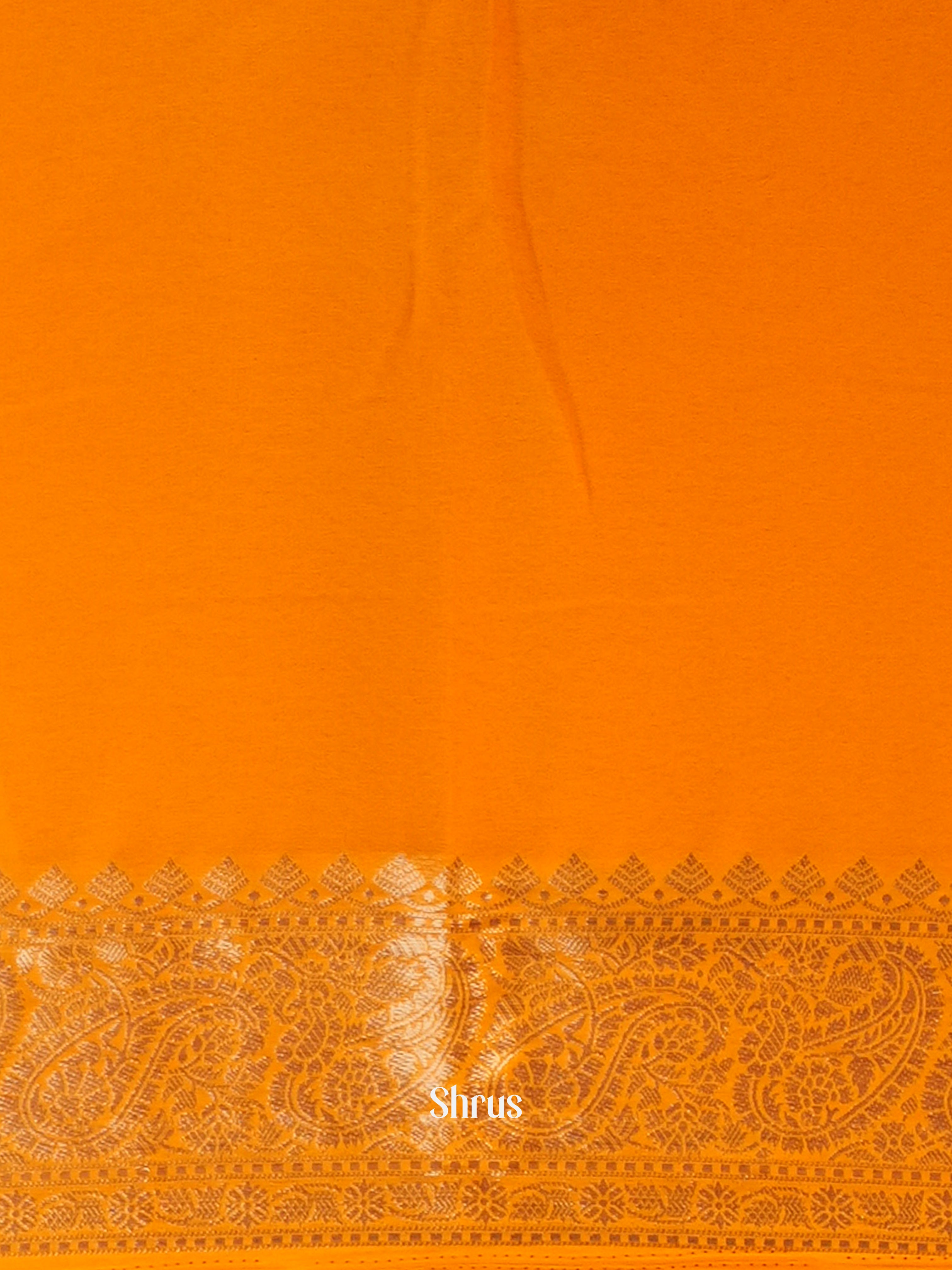 Orange - Semi Georgette Saree