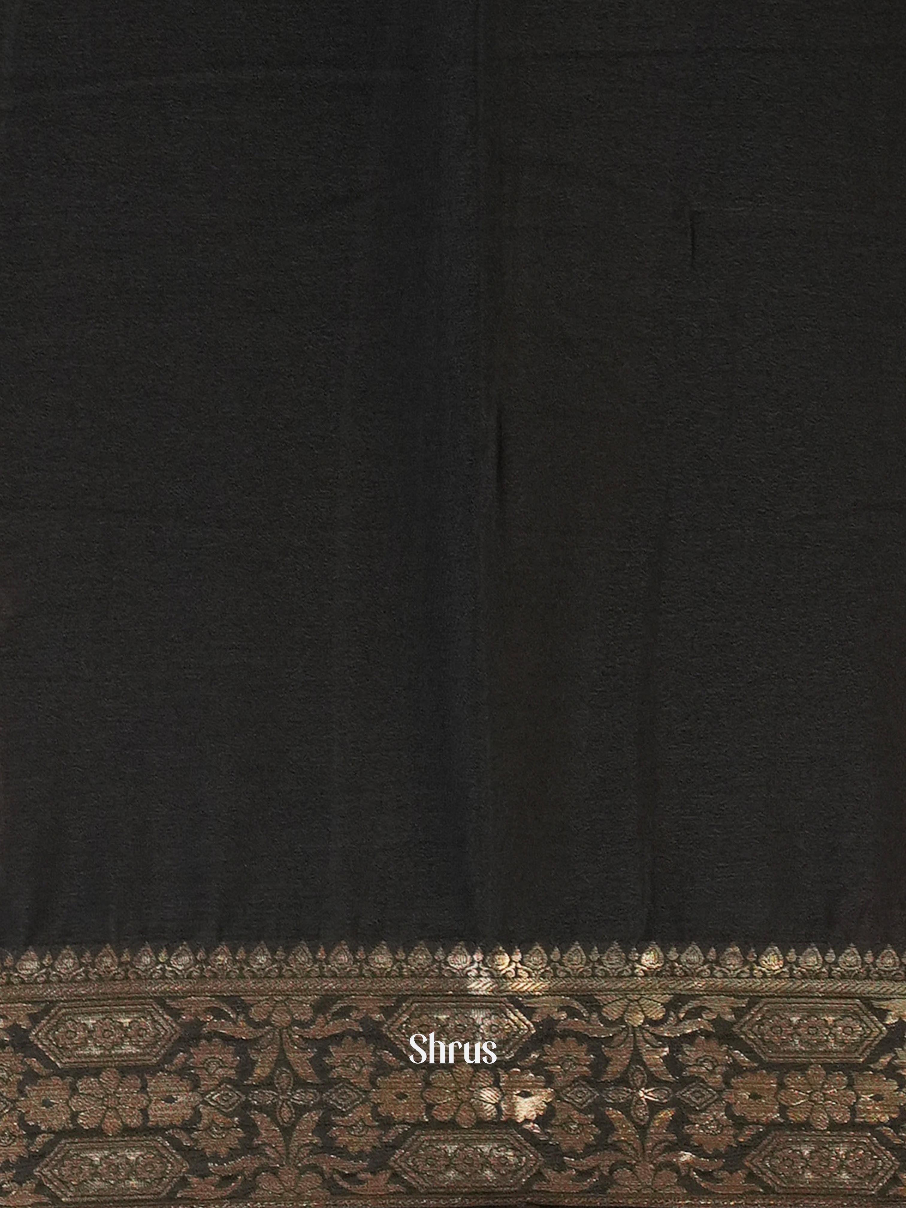 Black - Semi Mysoresilk Saree