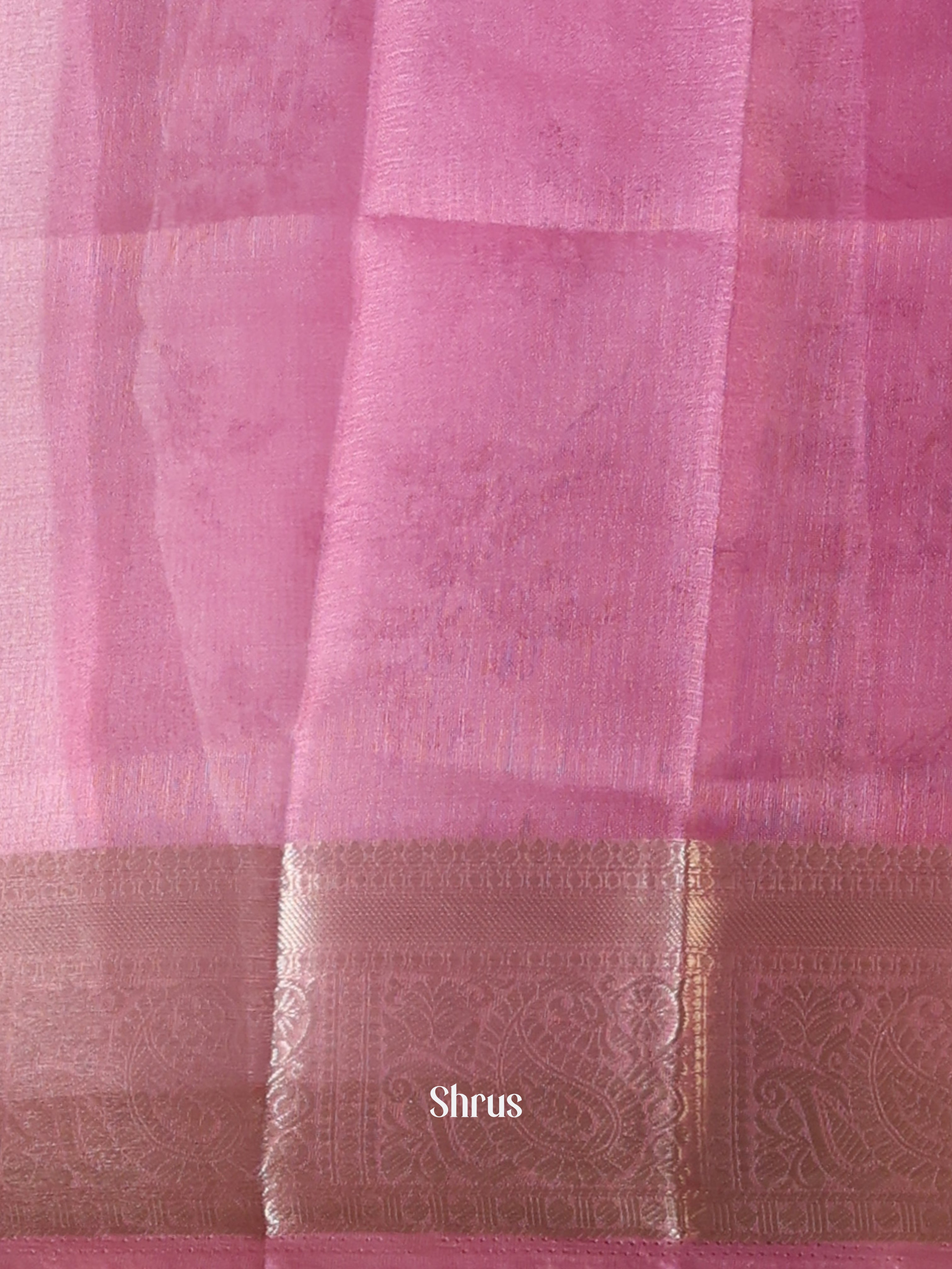 Pink - Semi Organza Saree