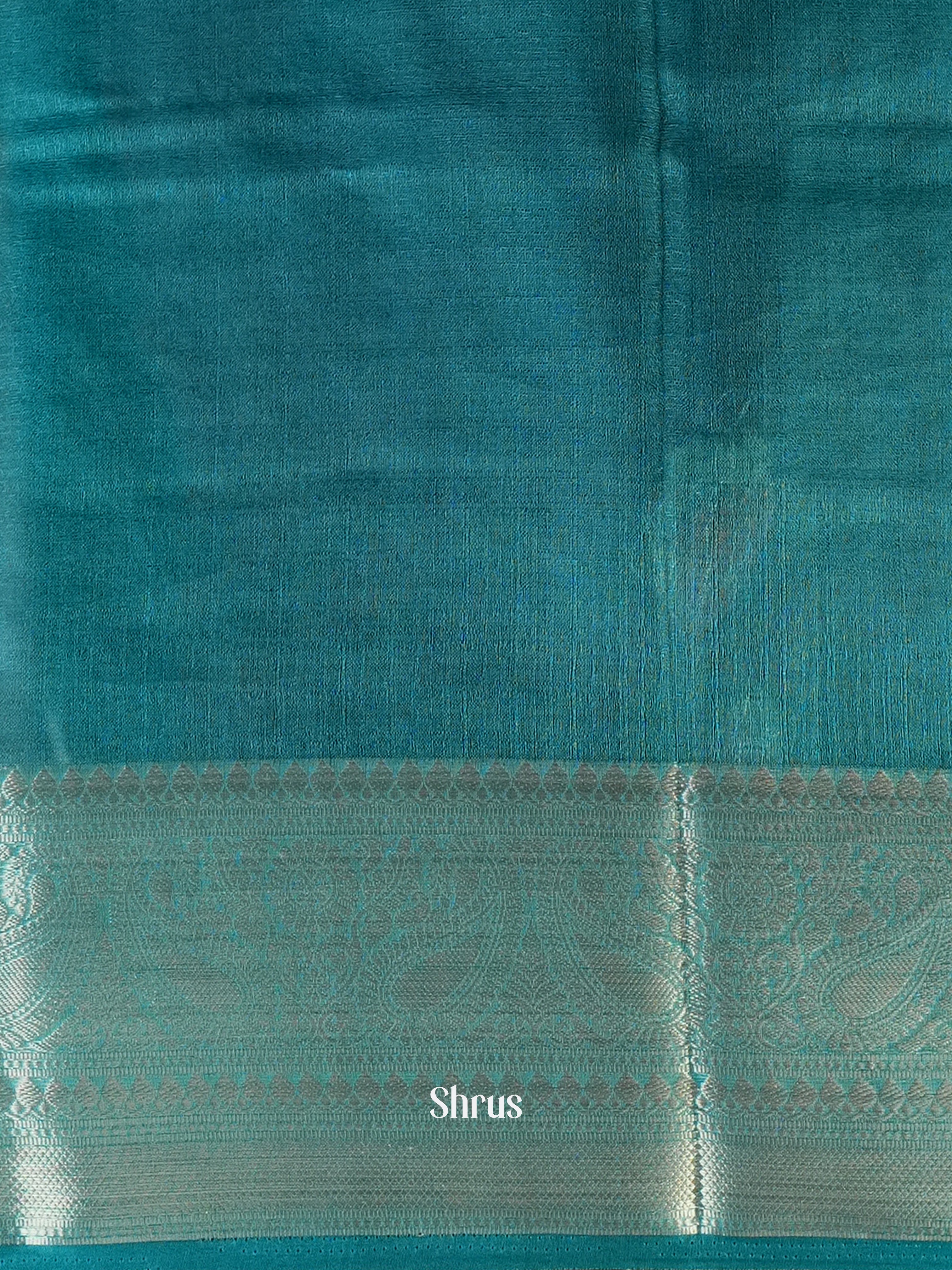 Teal - Semi Organza Saree