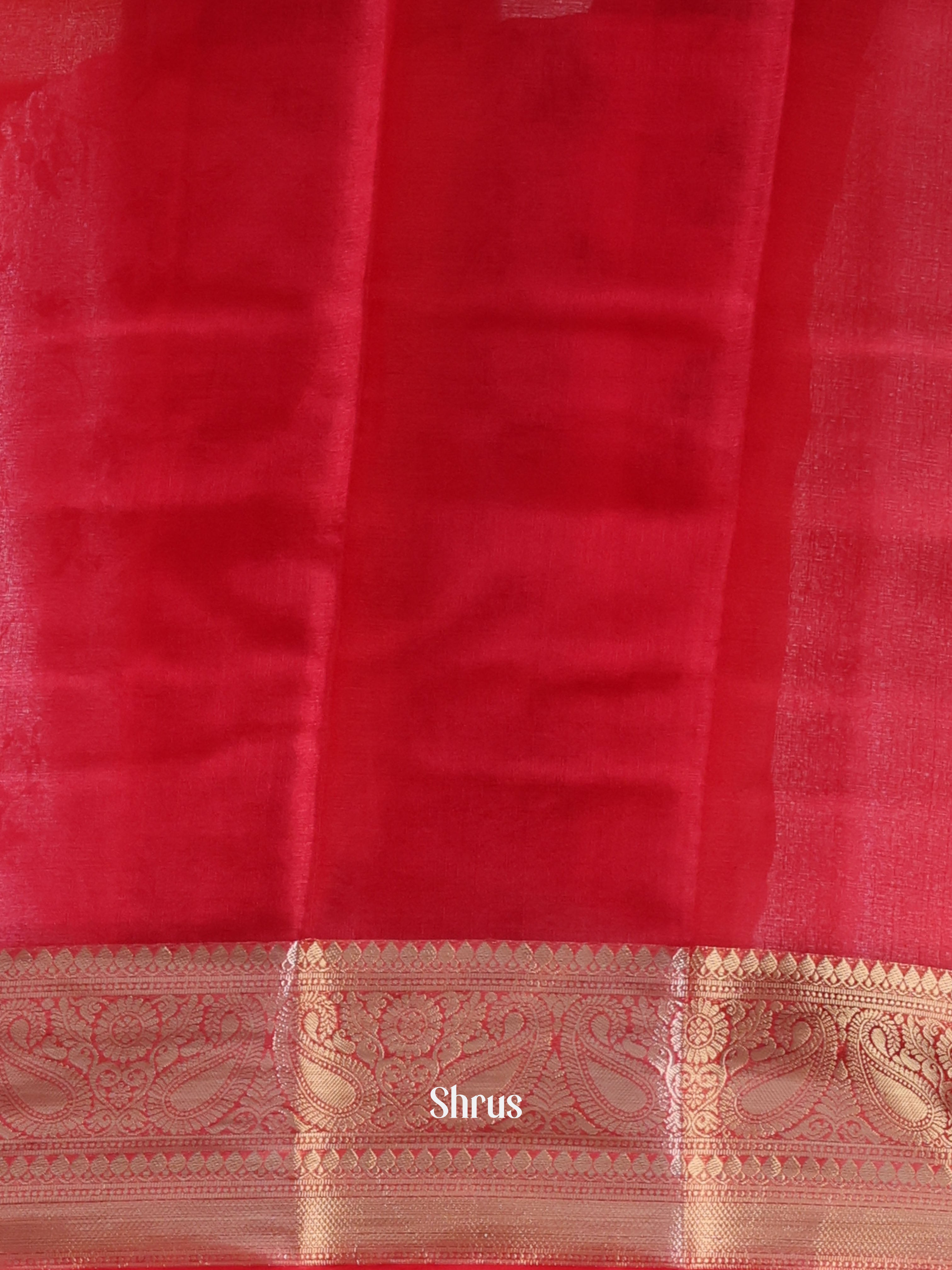 Red - Semi Organza Saree