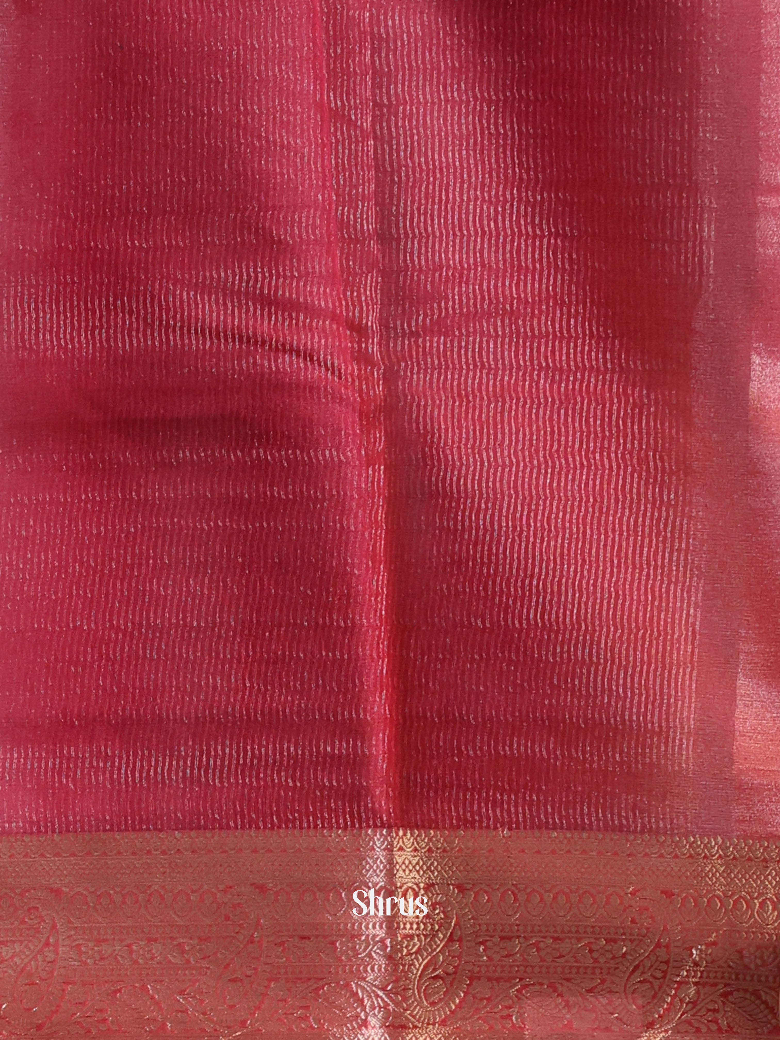 Green & Red - Semi Organza Saree