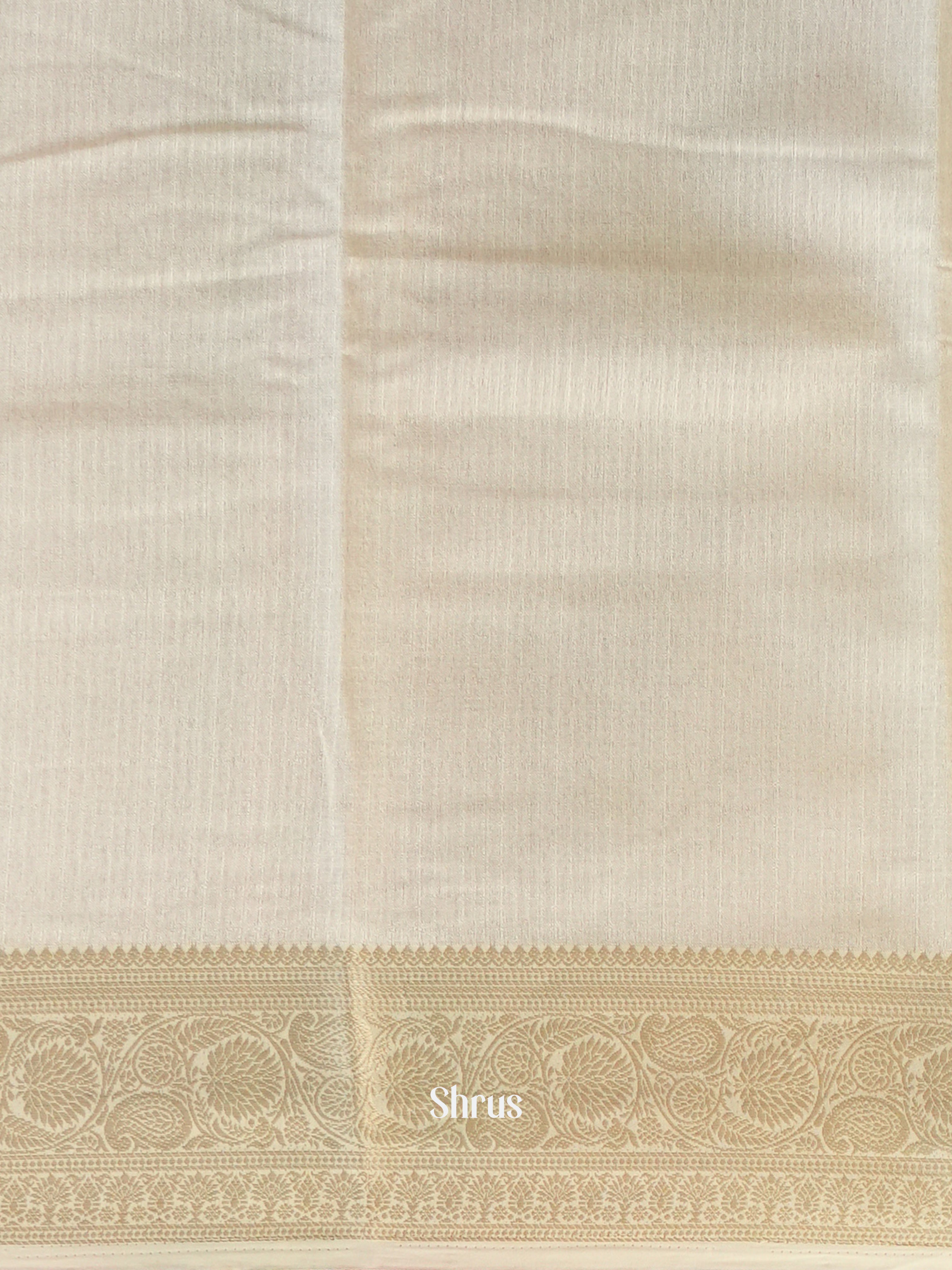 Cream - Semi Georgette Saree