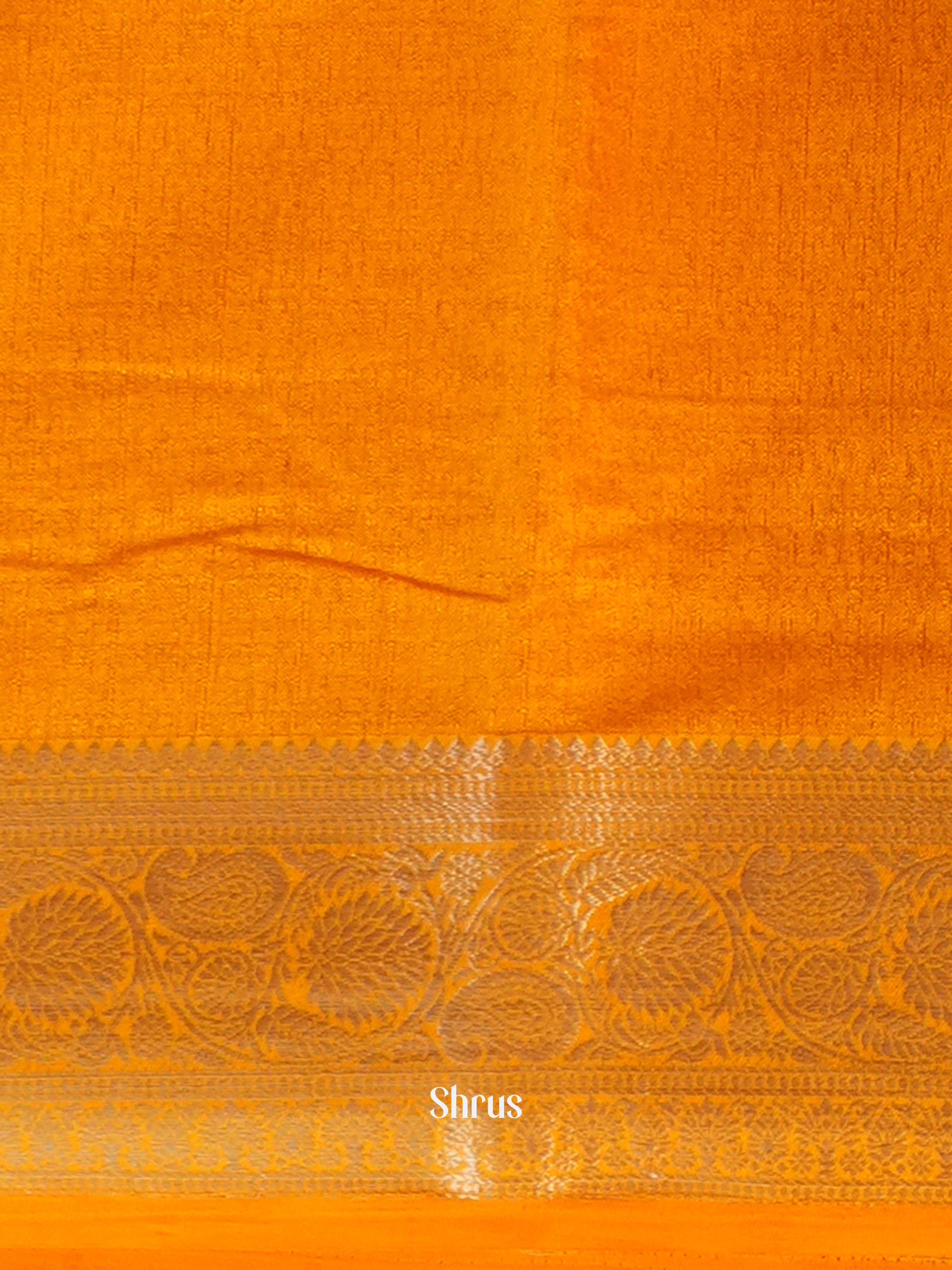 Orange - Semi Georgette Saree