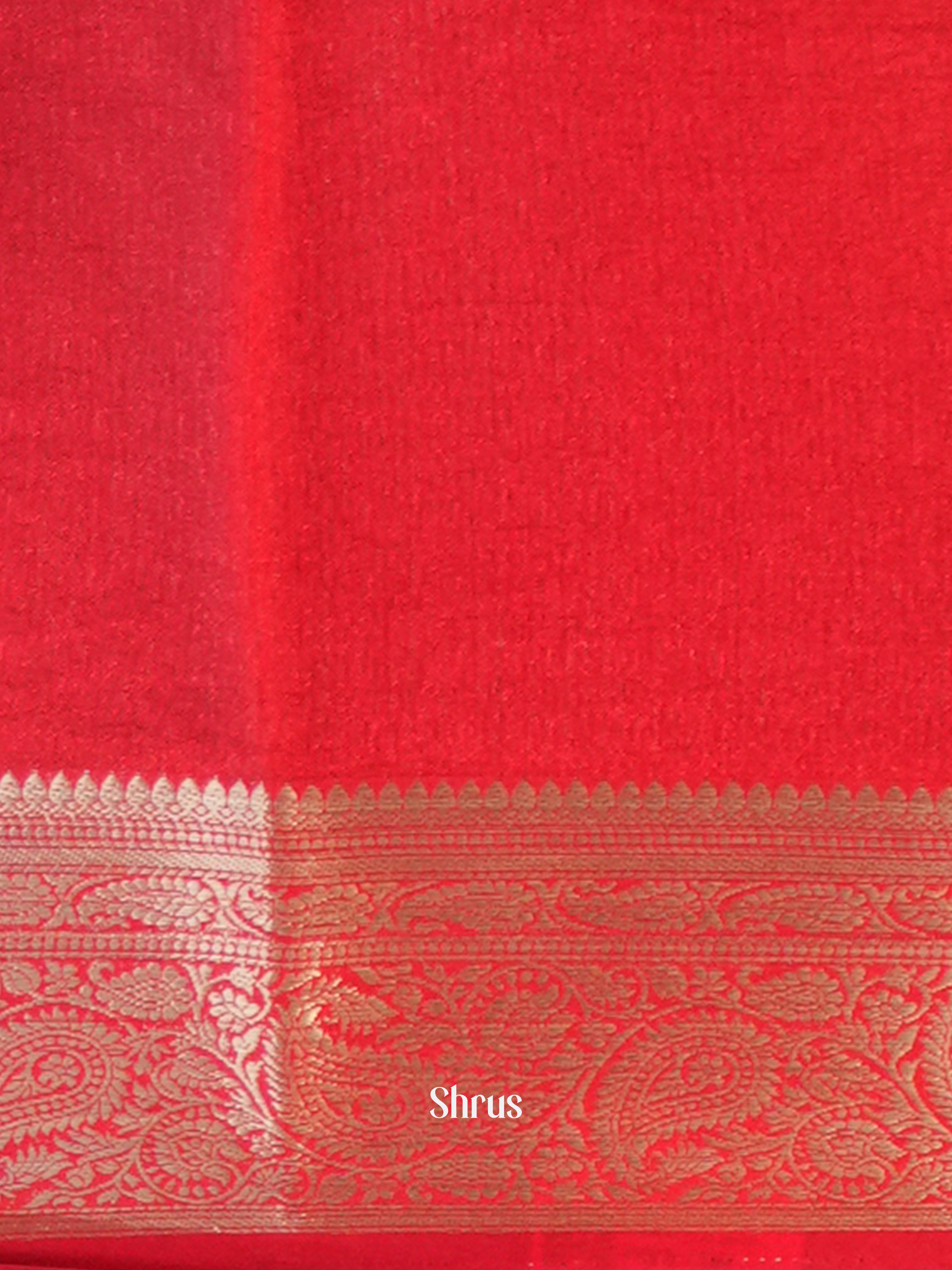 Red - Semi Georgette Saree