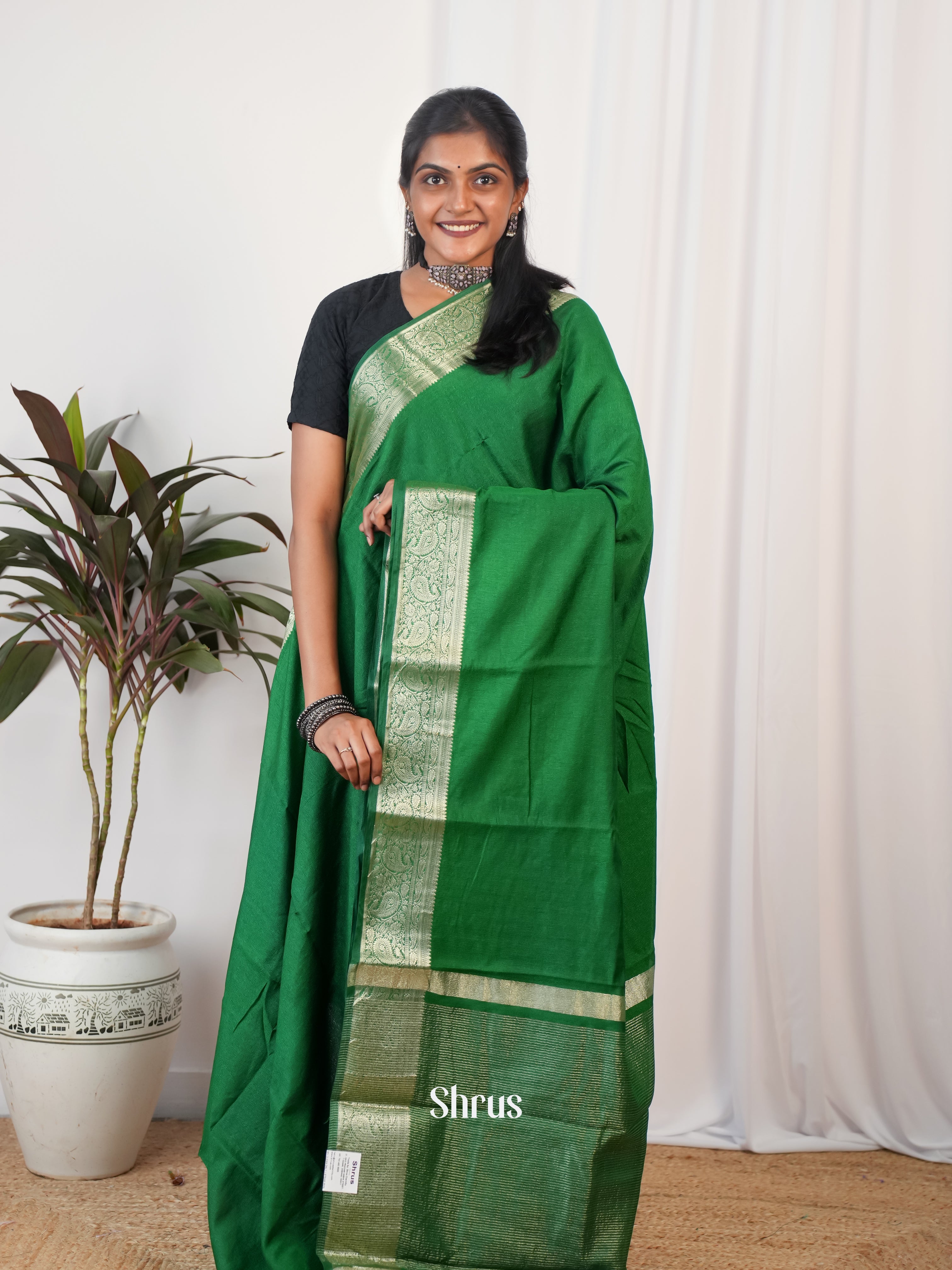 Green - Semi Georgette Saree