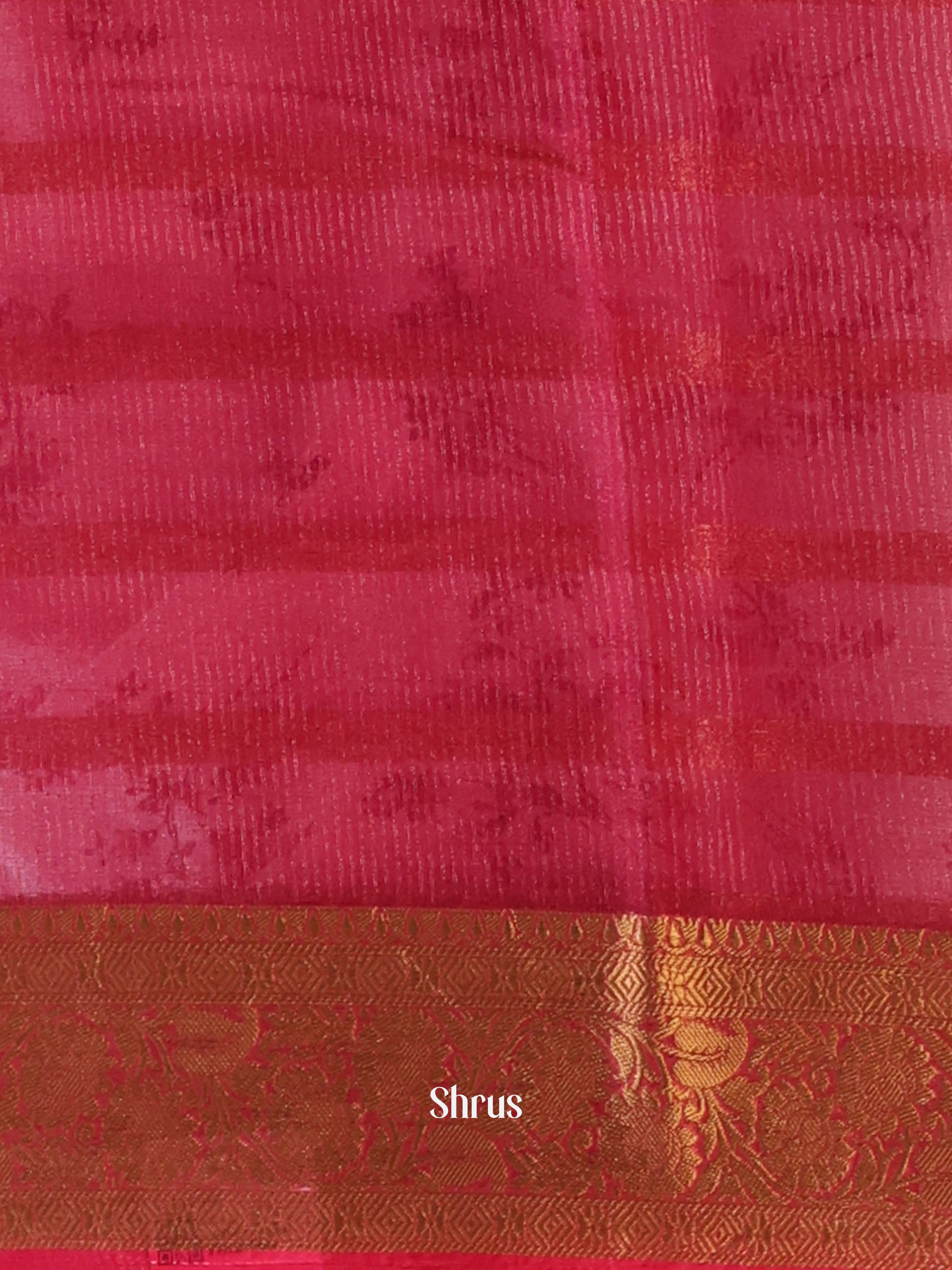 Maroon - Semi Organza Saree