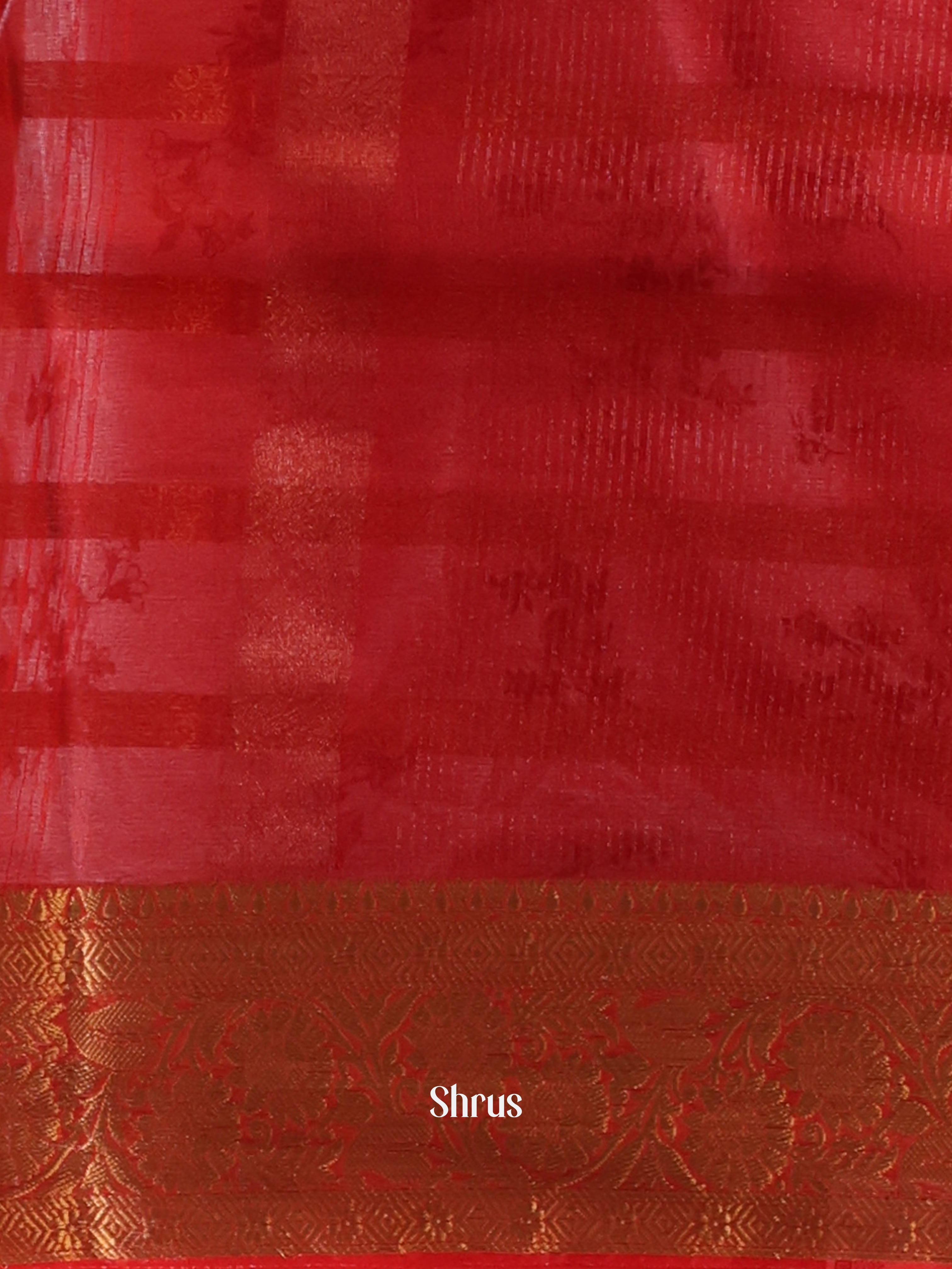 Red - Semi Organza Saree