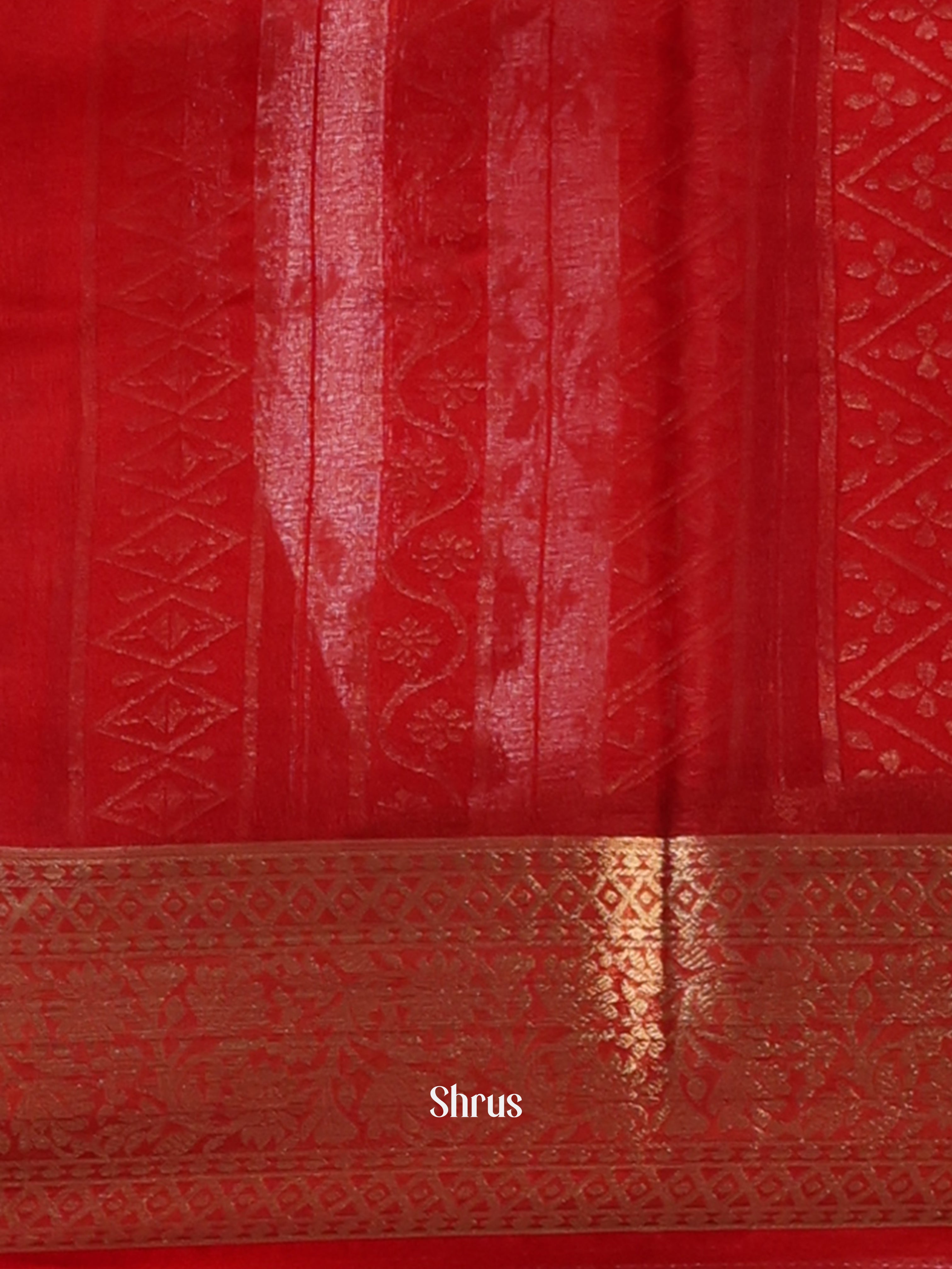 Red - Semi Organza Saree