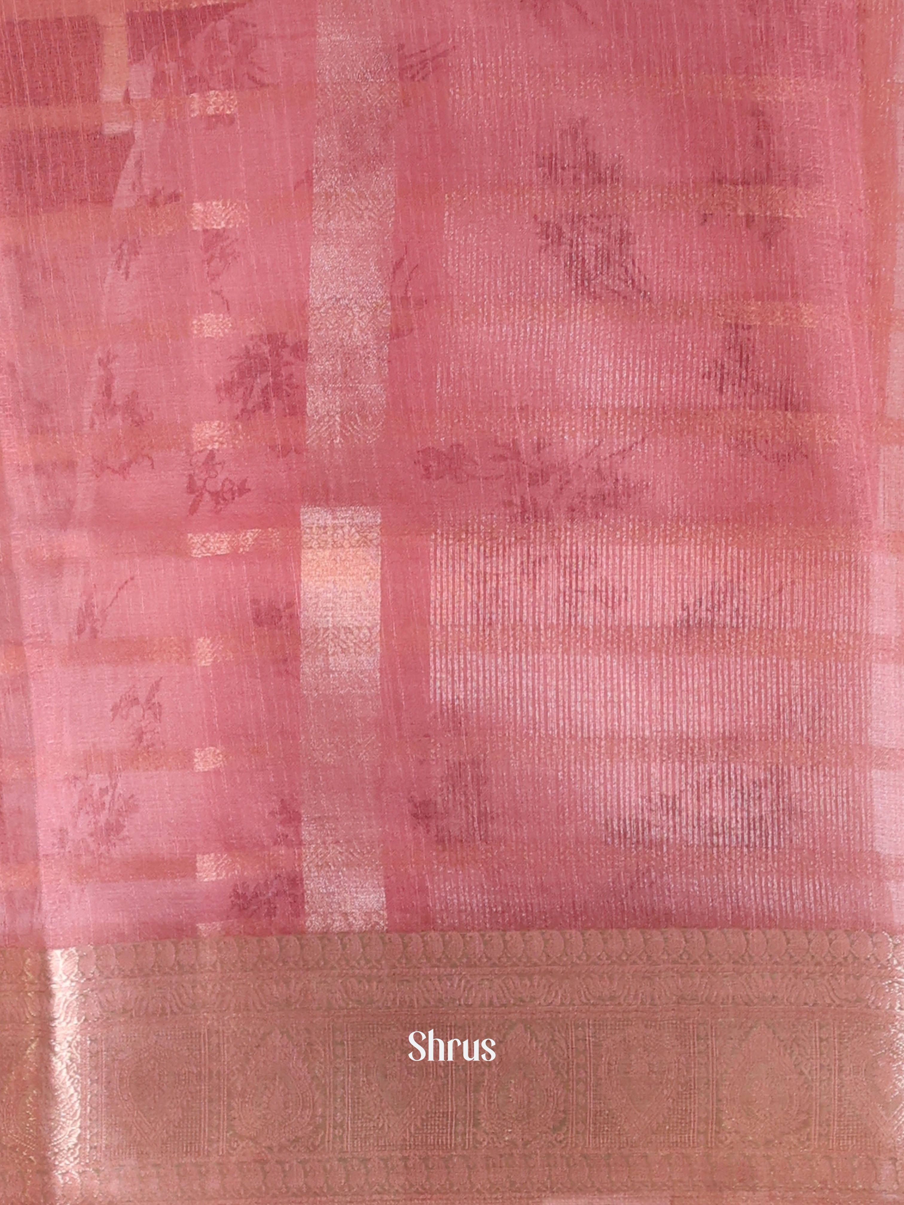 Pink - Semi Organza Saree