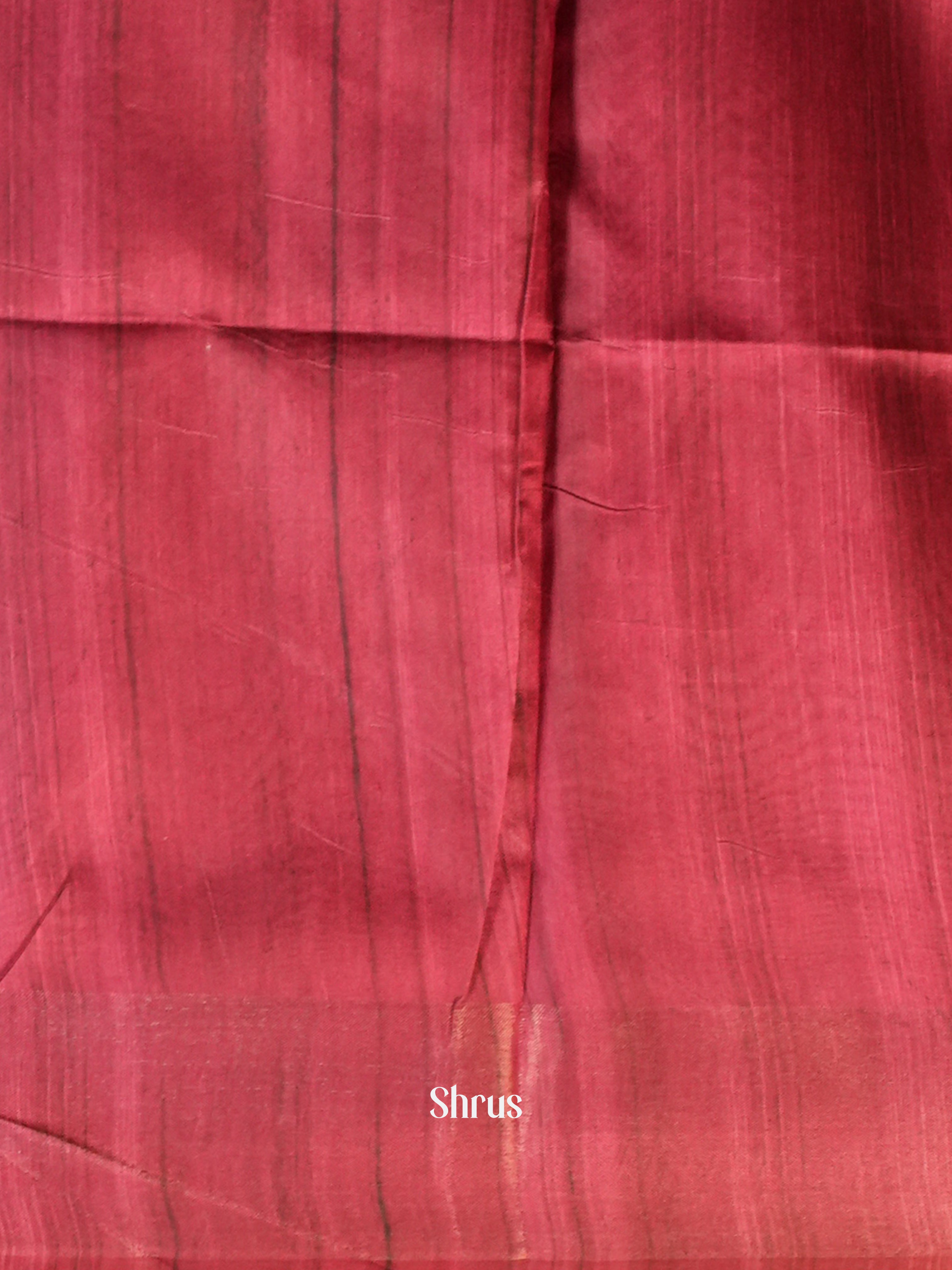 Beige  & Maroon - Champa semi tussar