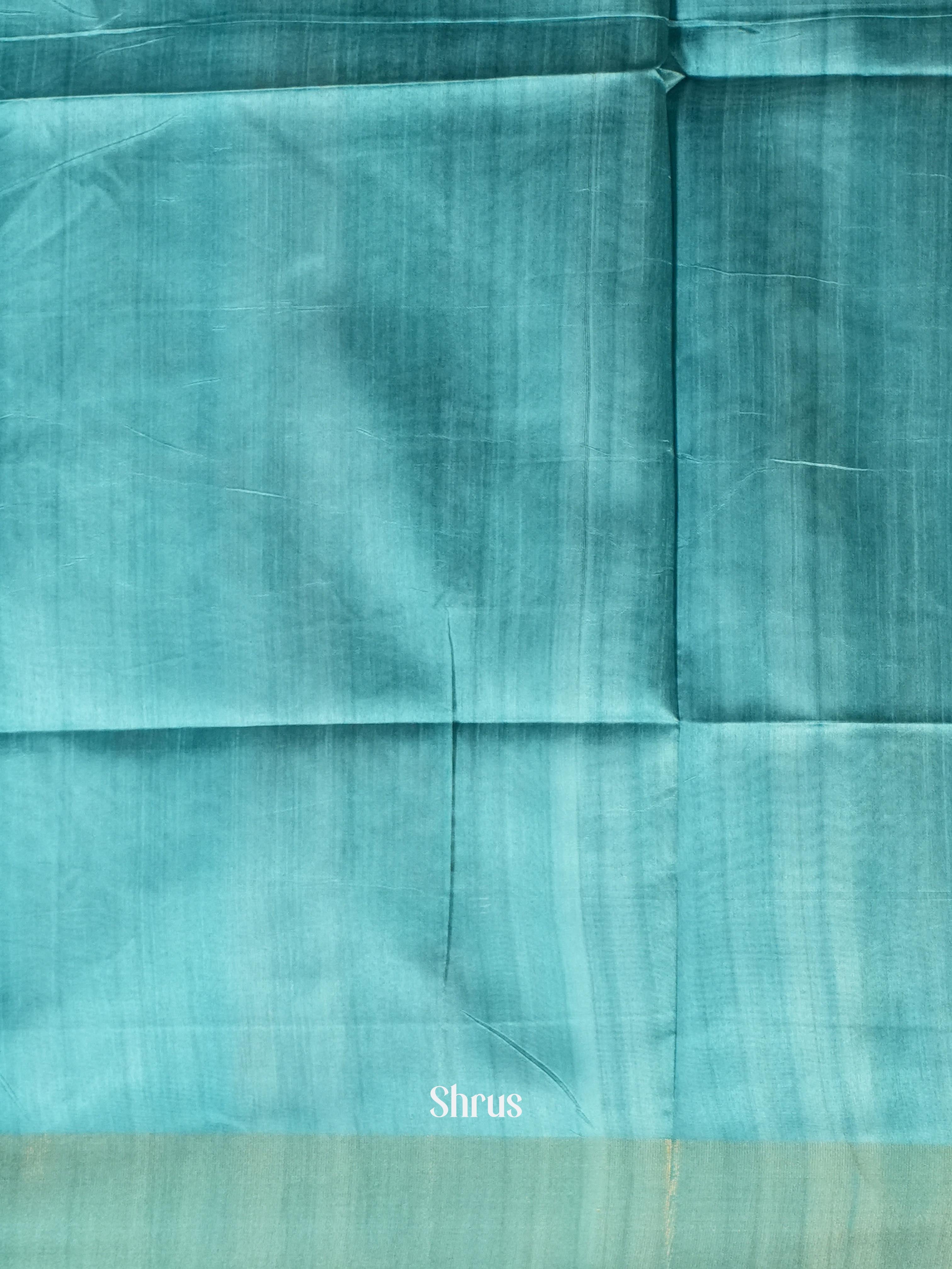 Beige & Teal- Champa Semi tussar Saree