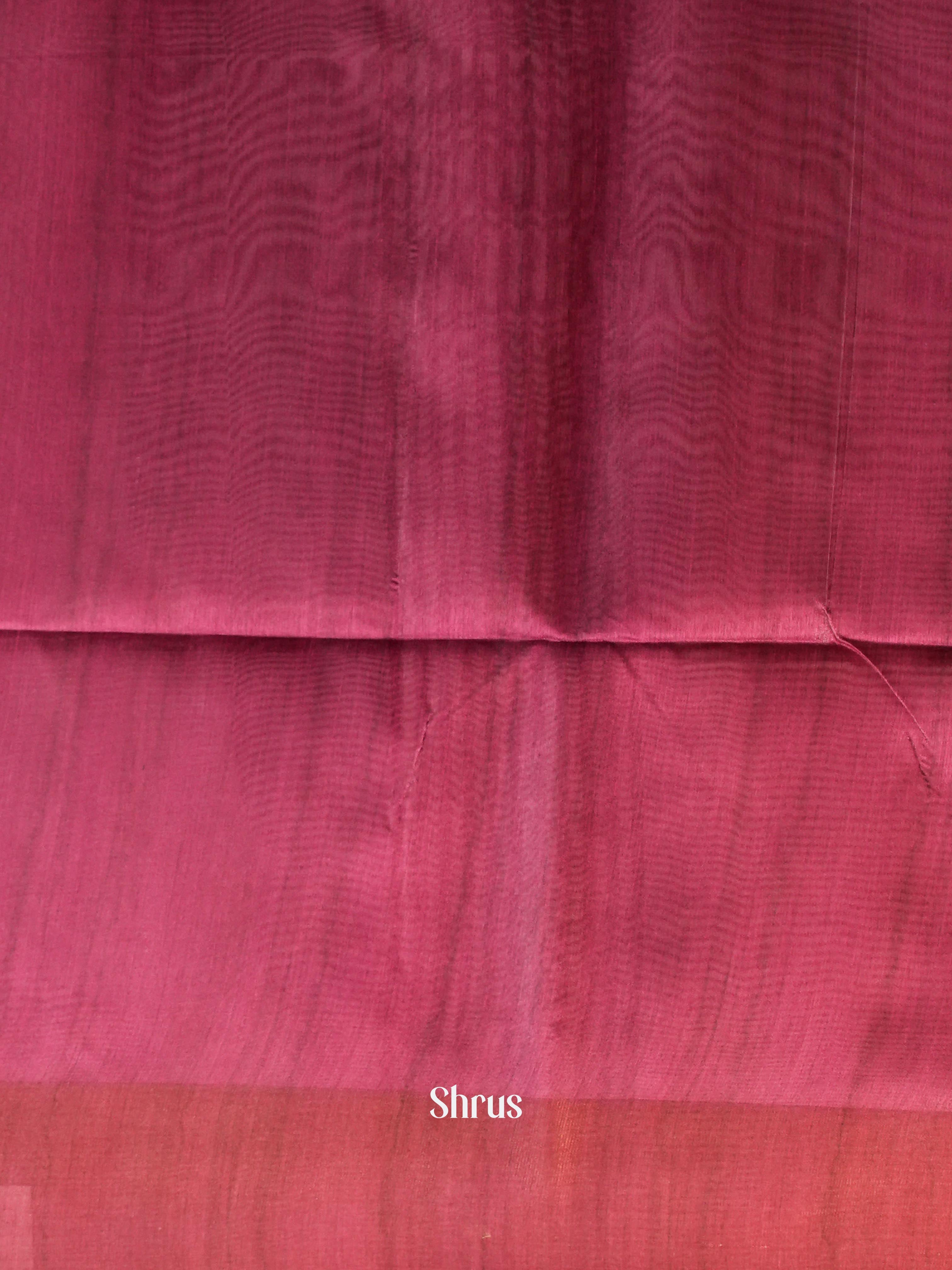 Beige & Maroon - Champa Semi tussar Saree