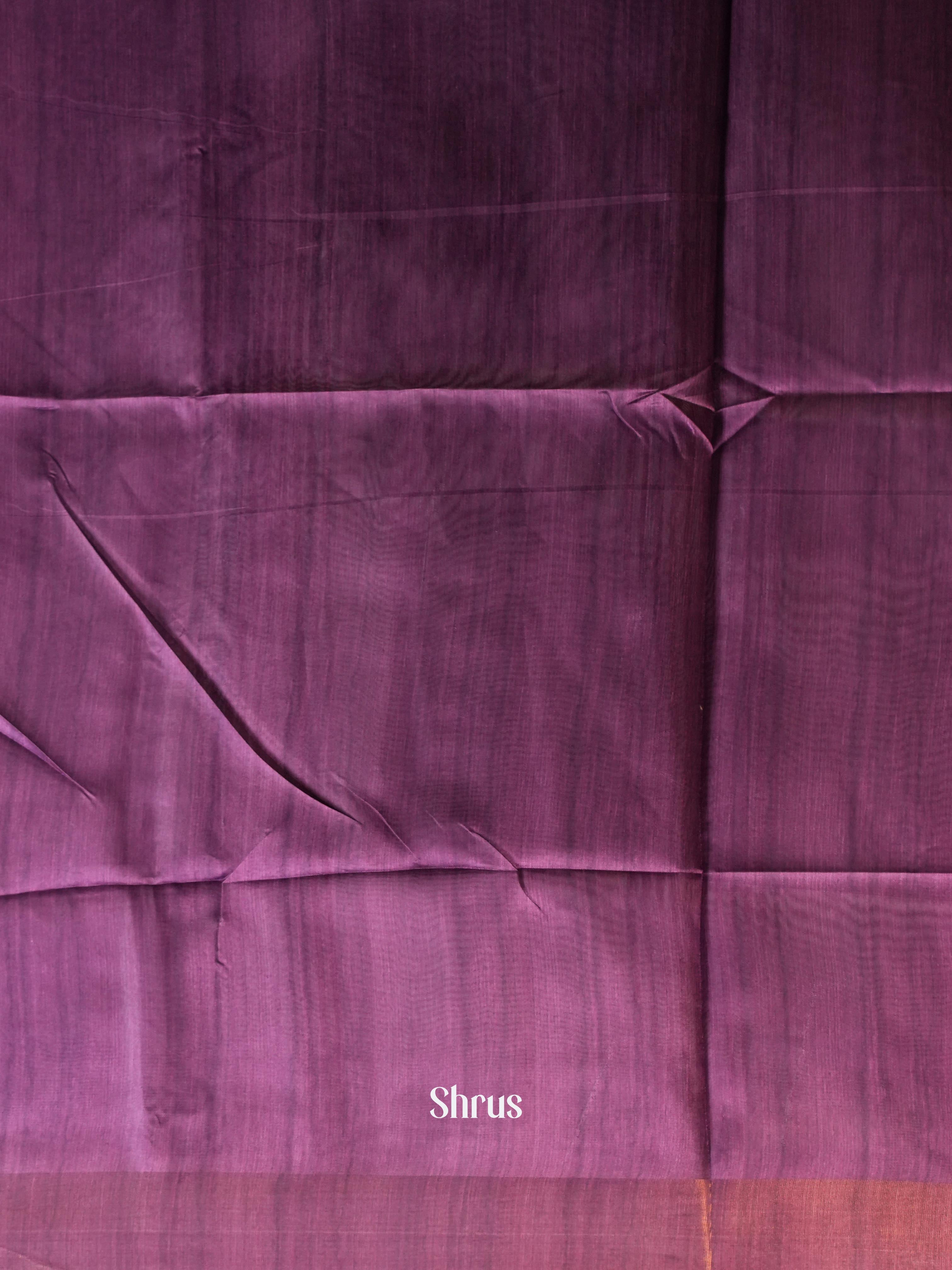 Beige & Purple - Champa Semi tussar Saree