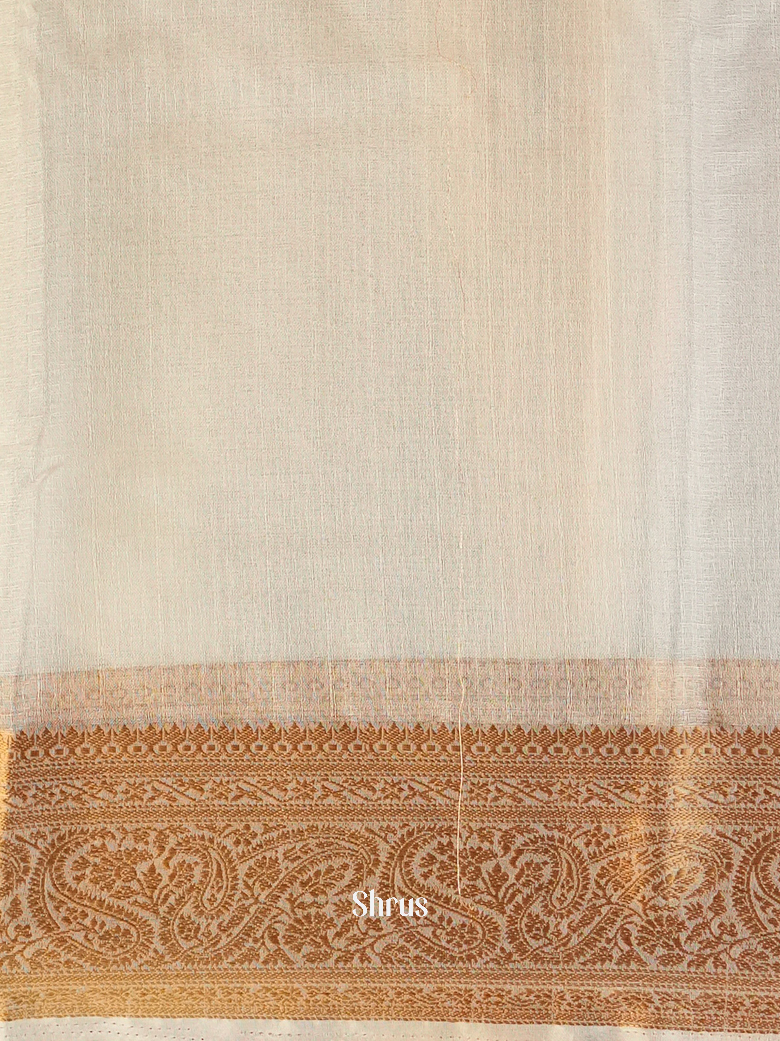 Cream - Semi Georgette Saree